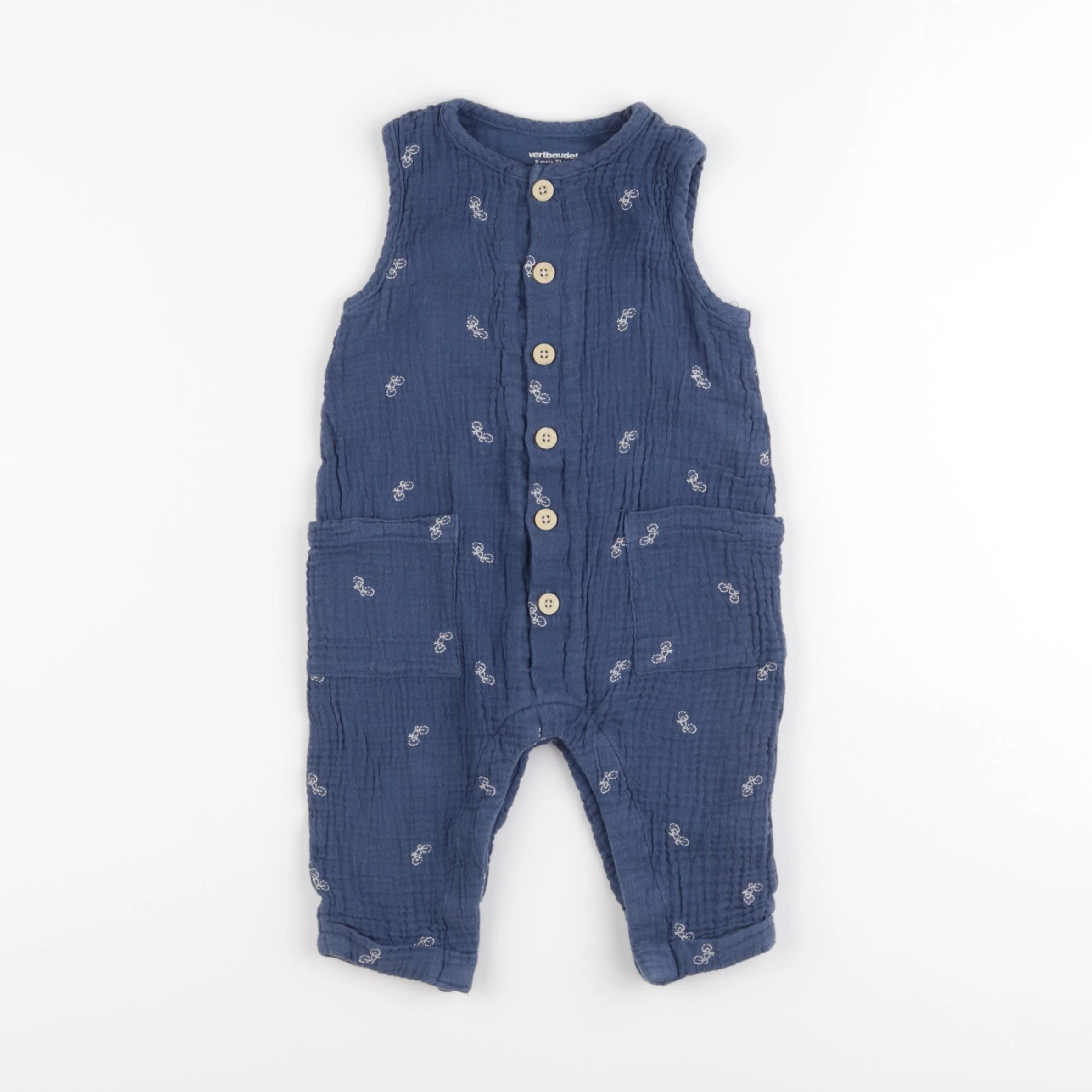 Vertbaudet - combinaison bleu - 9 mois
