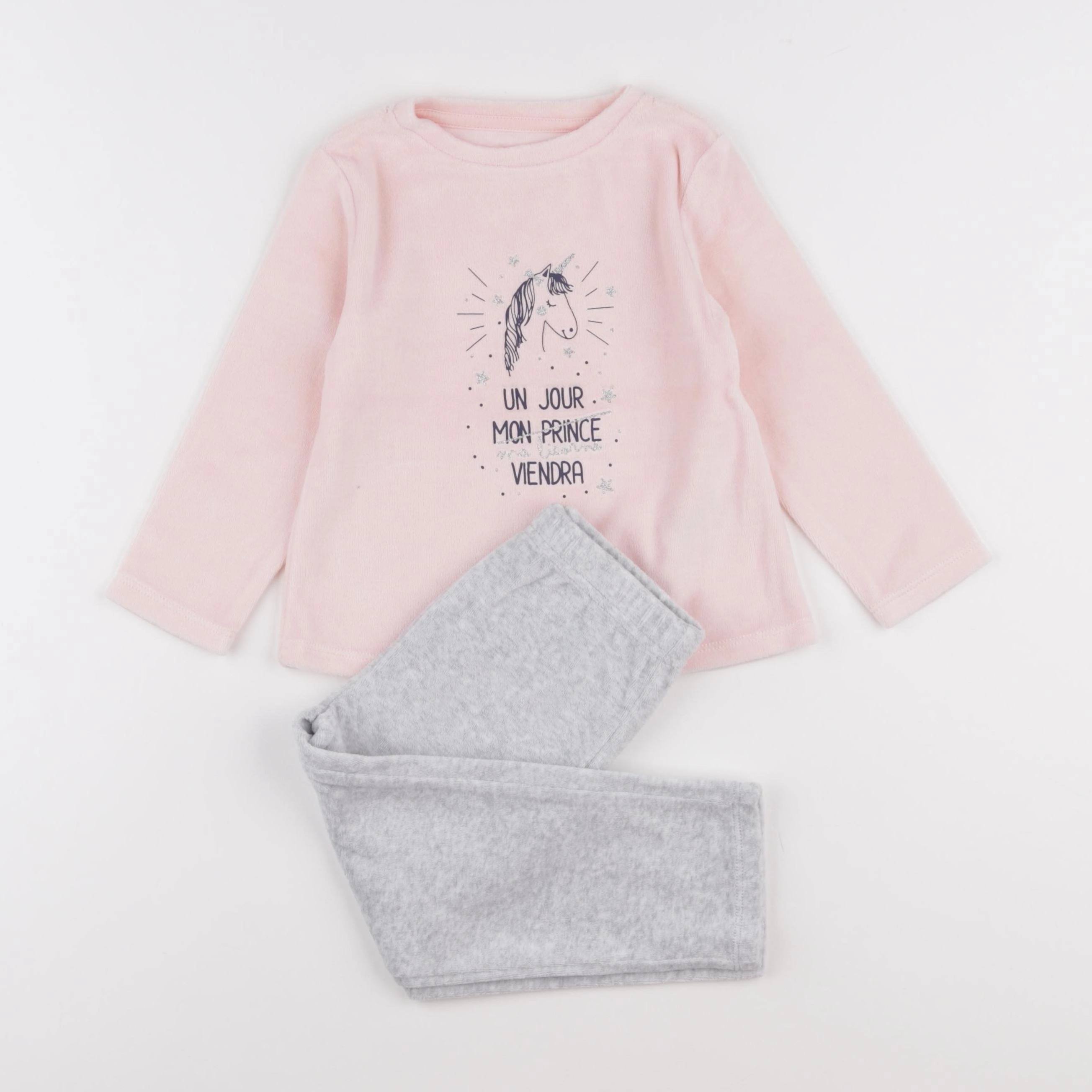Vertbaudet - pyjama velours rose - 3 ans