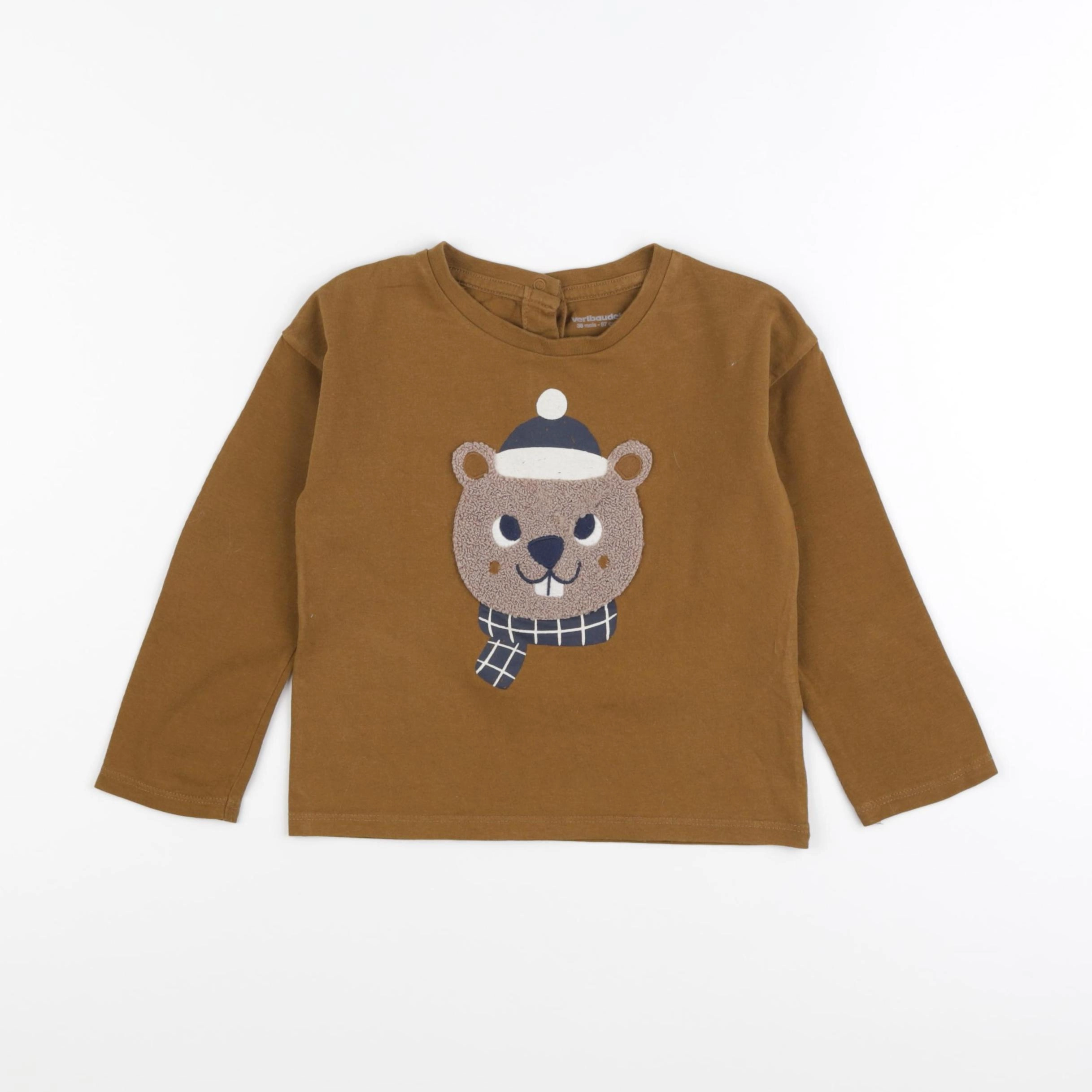 Vertbaudet - tee-shirt marron - 36 mois