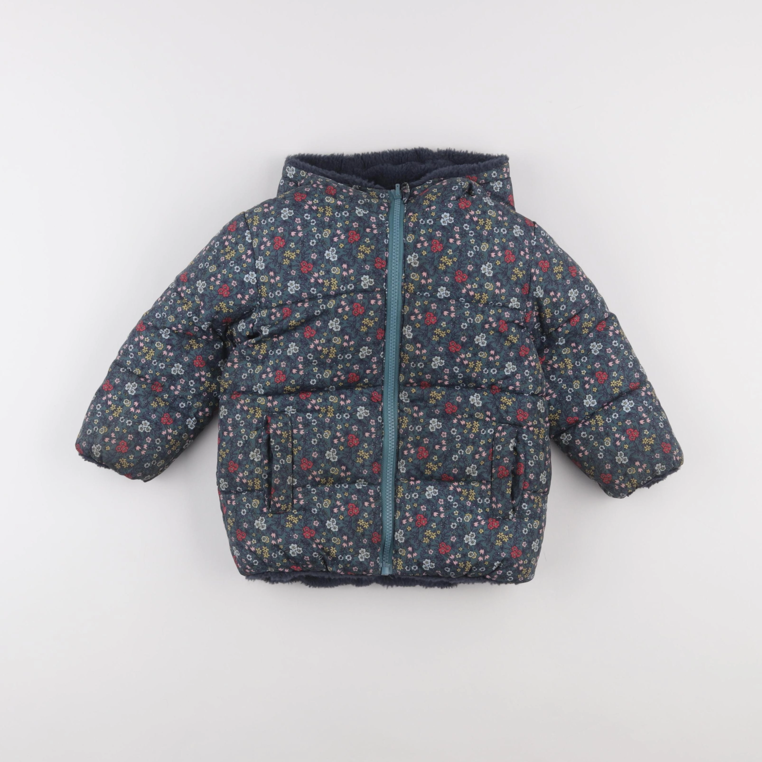 Boutchou - doudoune réversible bleu - 36 mois