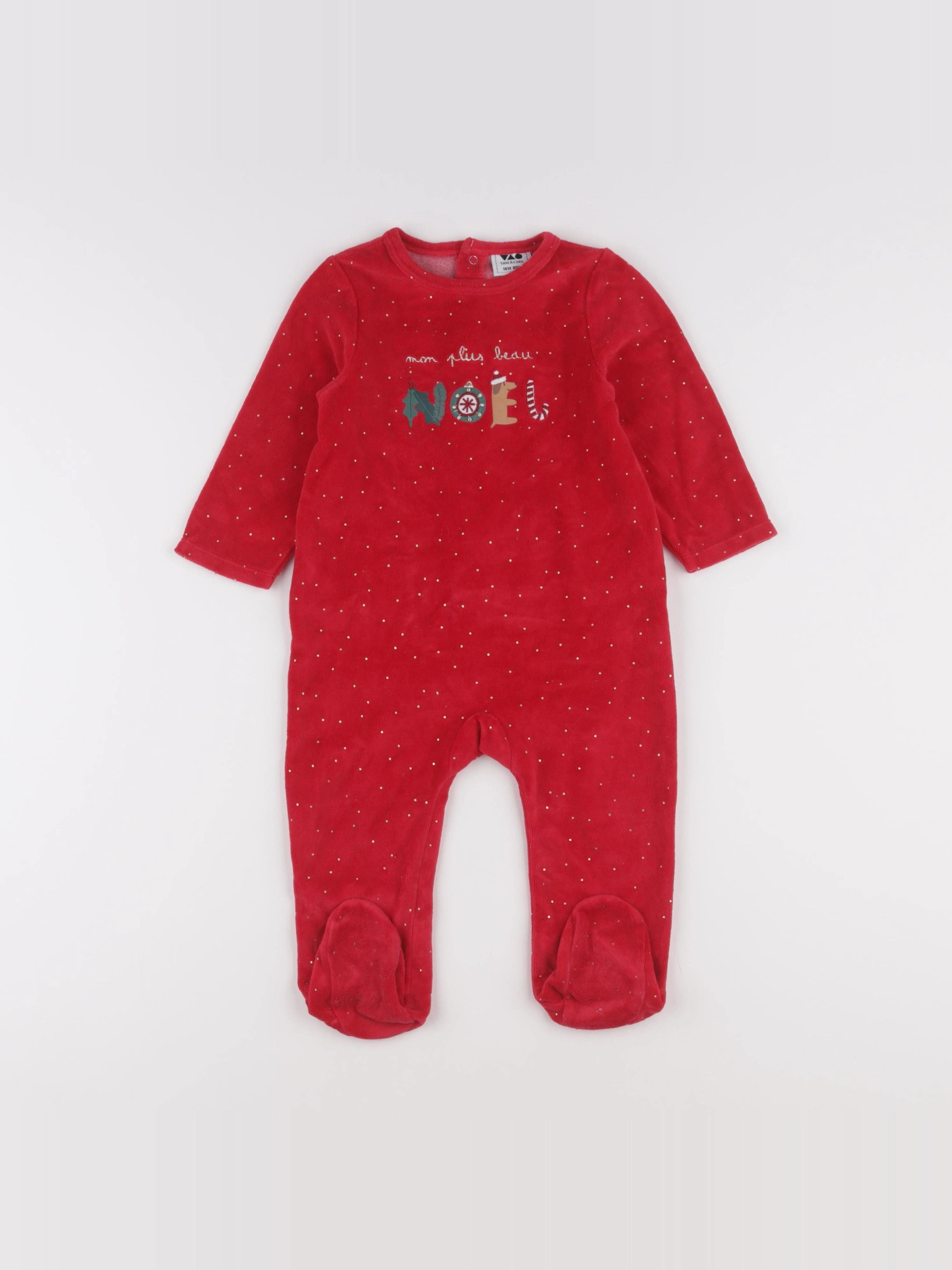 Tape à l'oeil - pyjama velours rouge - 18 mois