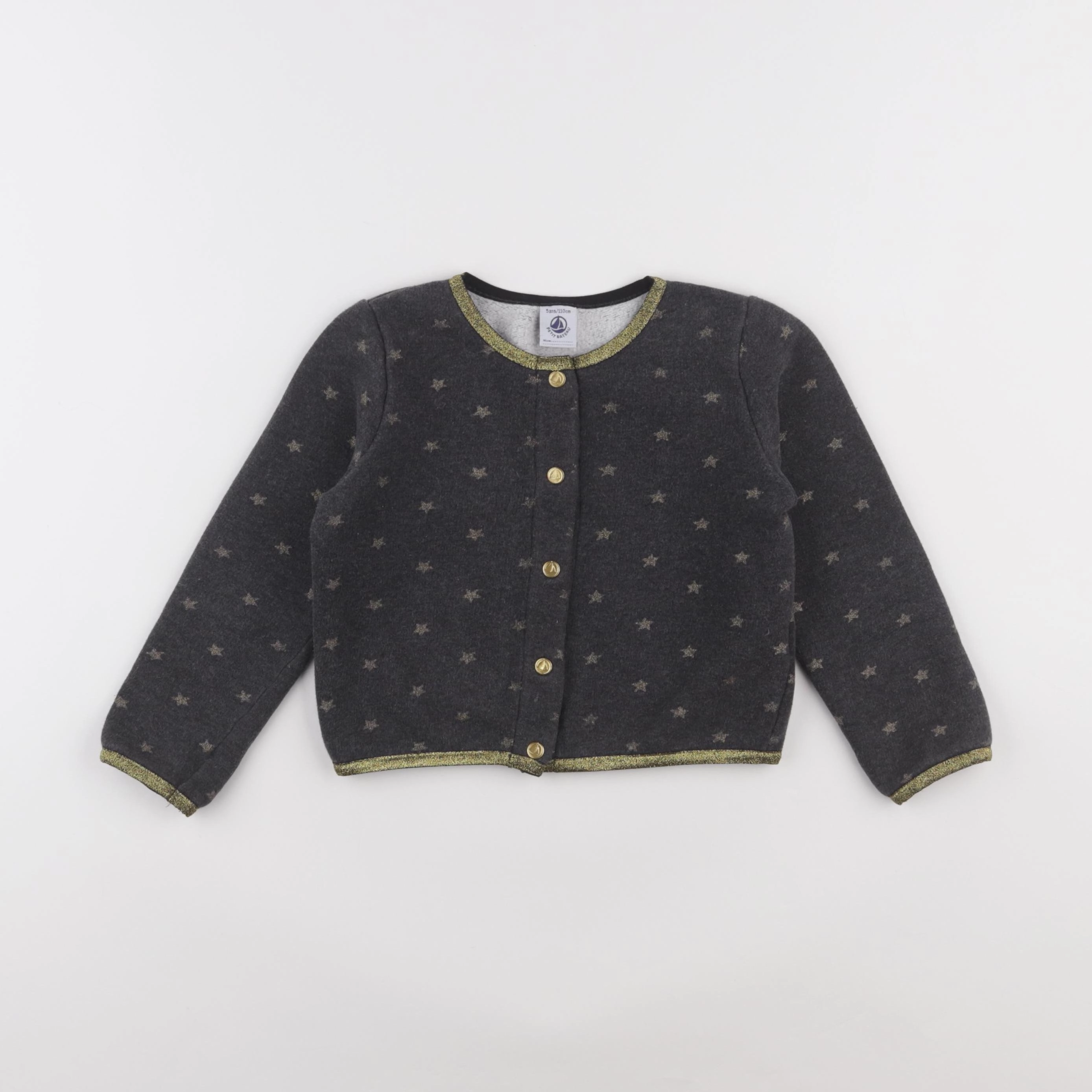 Petit Bateau - gilet gris, or - 5 ans
