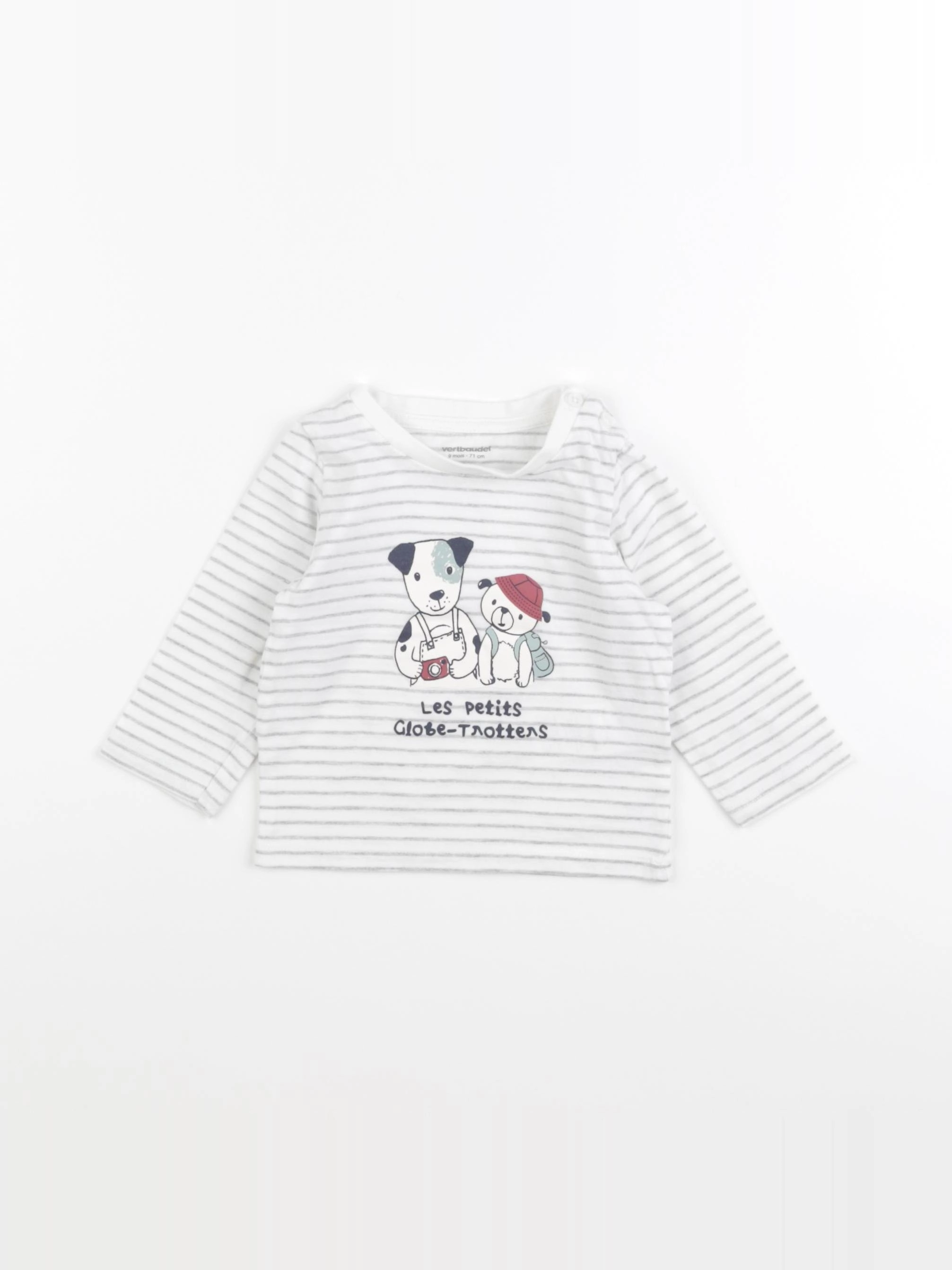 Vertbaudet - tee-shirt gris - 9 mois