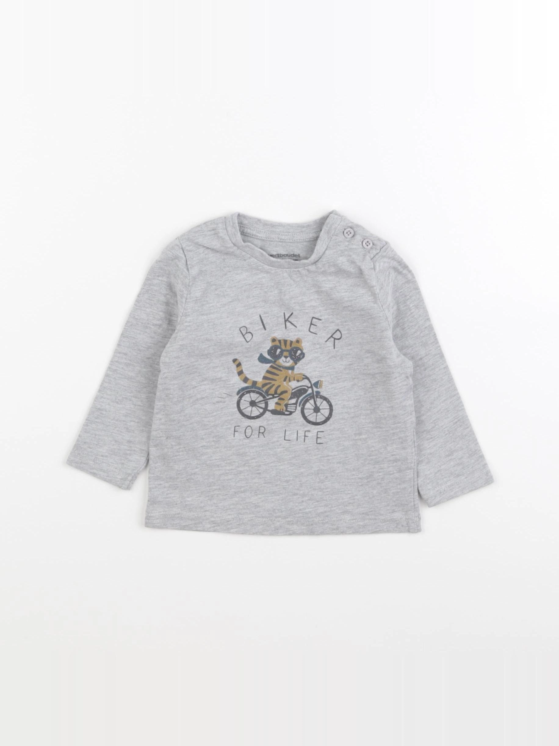 Vertbaudet - tee-shirt gris - 9 mois