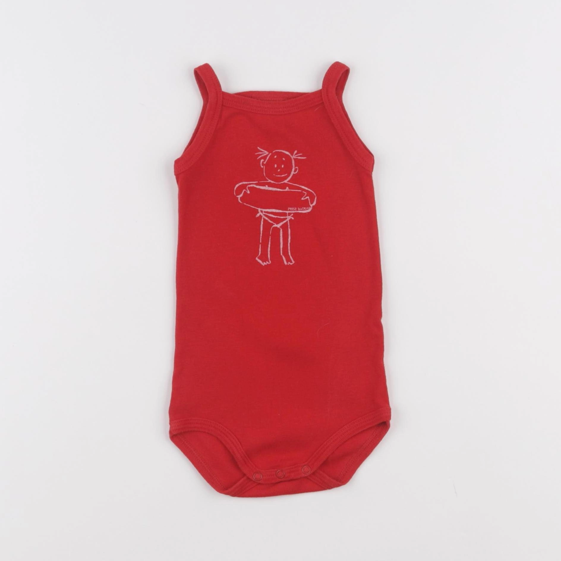 Petit Bateau - body rouge - 6 mois