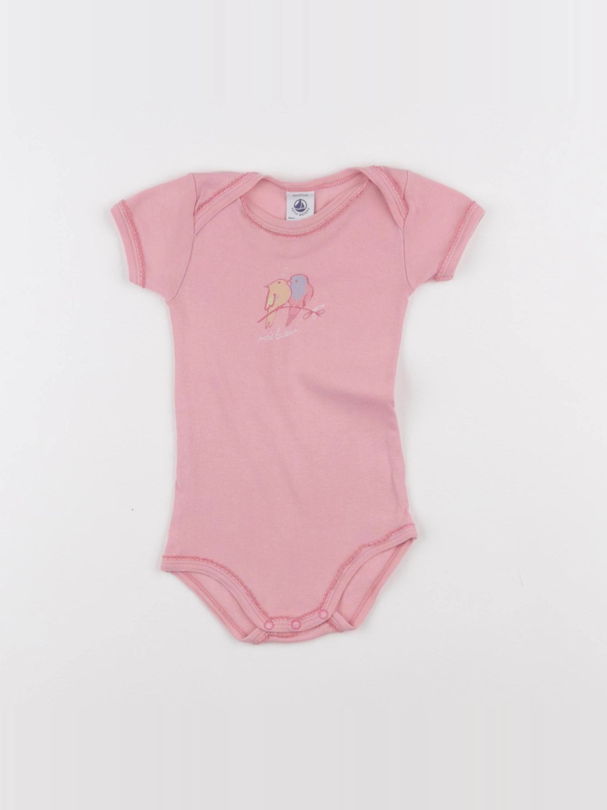 Petit Bateau - body rose - 6 mois