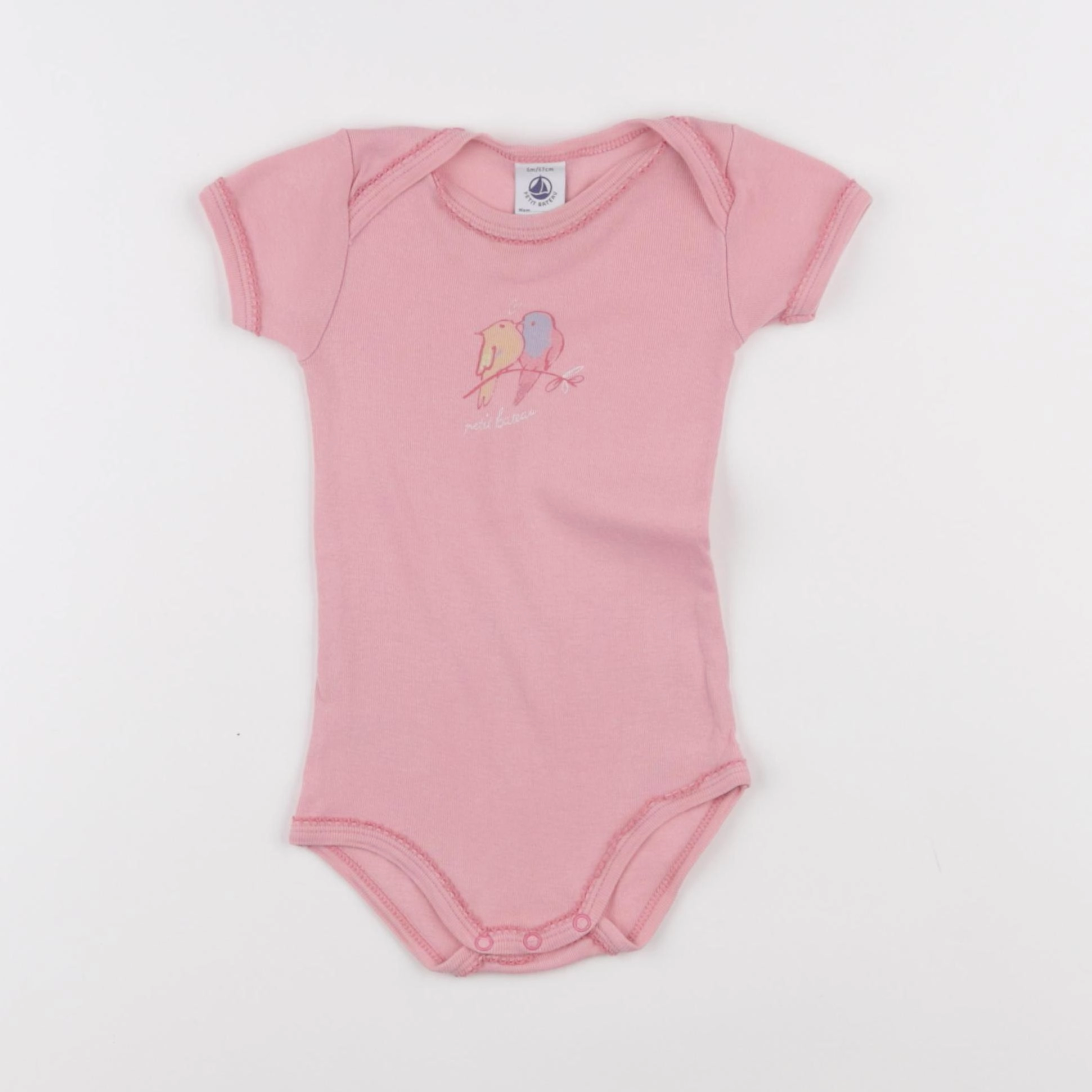 Petit Bateau - body rose - 6 mois