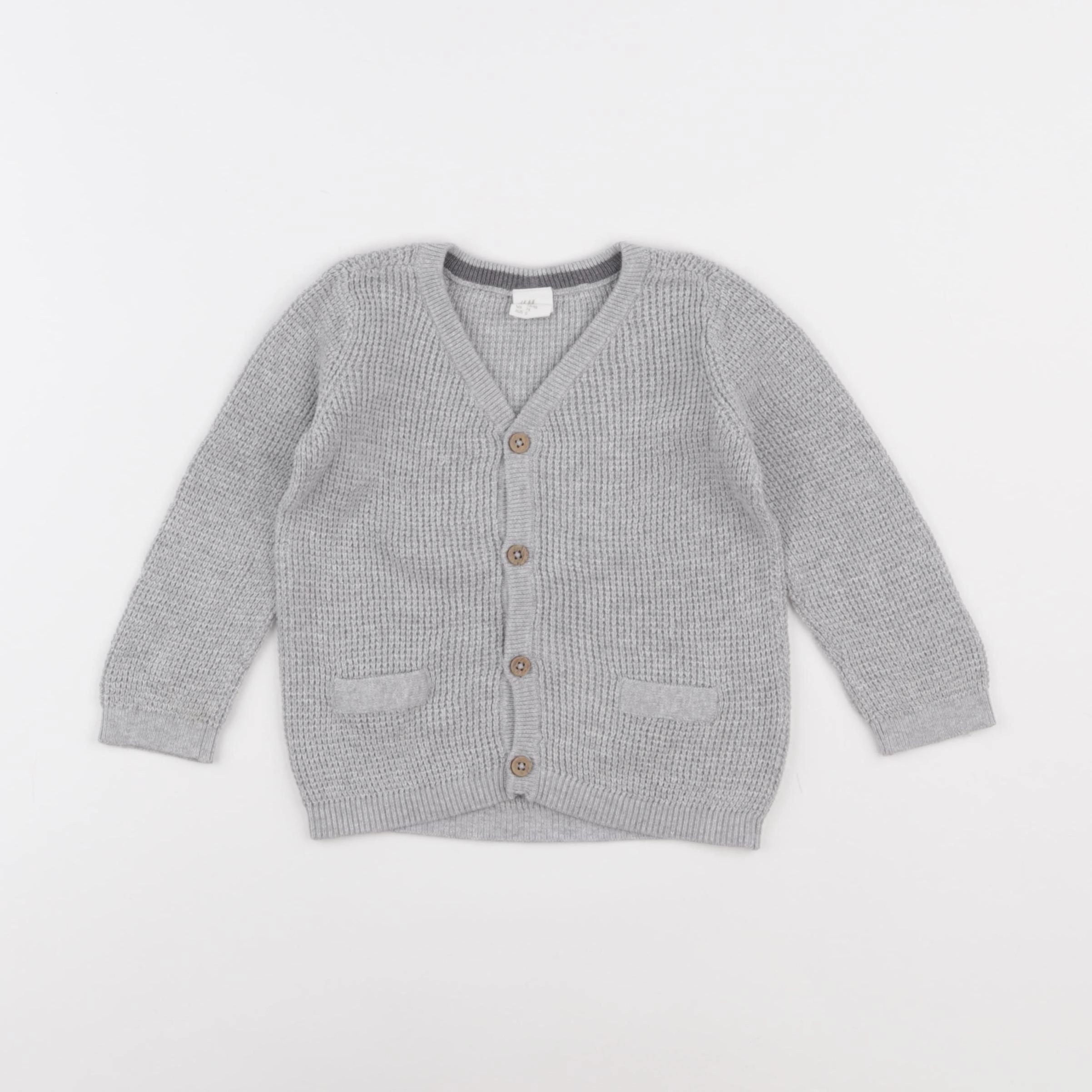 H&M - gilet gris - 6/9 mois