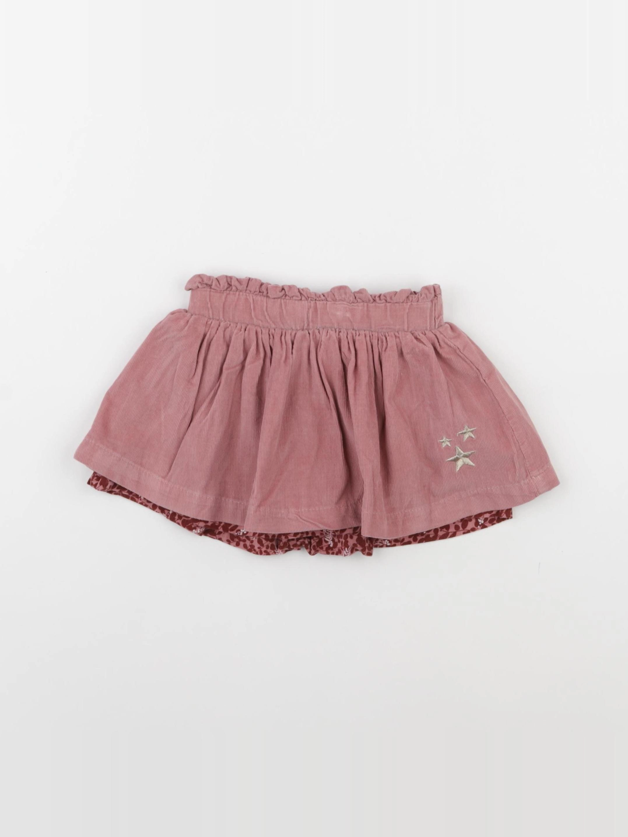 Vertbaudet - jupe réversible rose - 2 ans