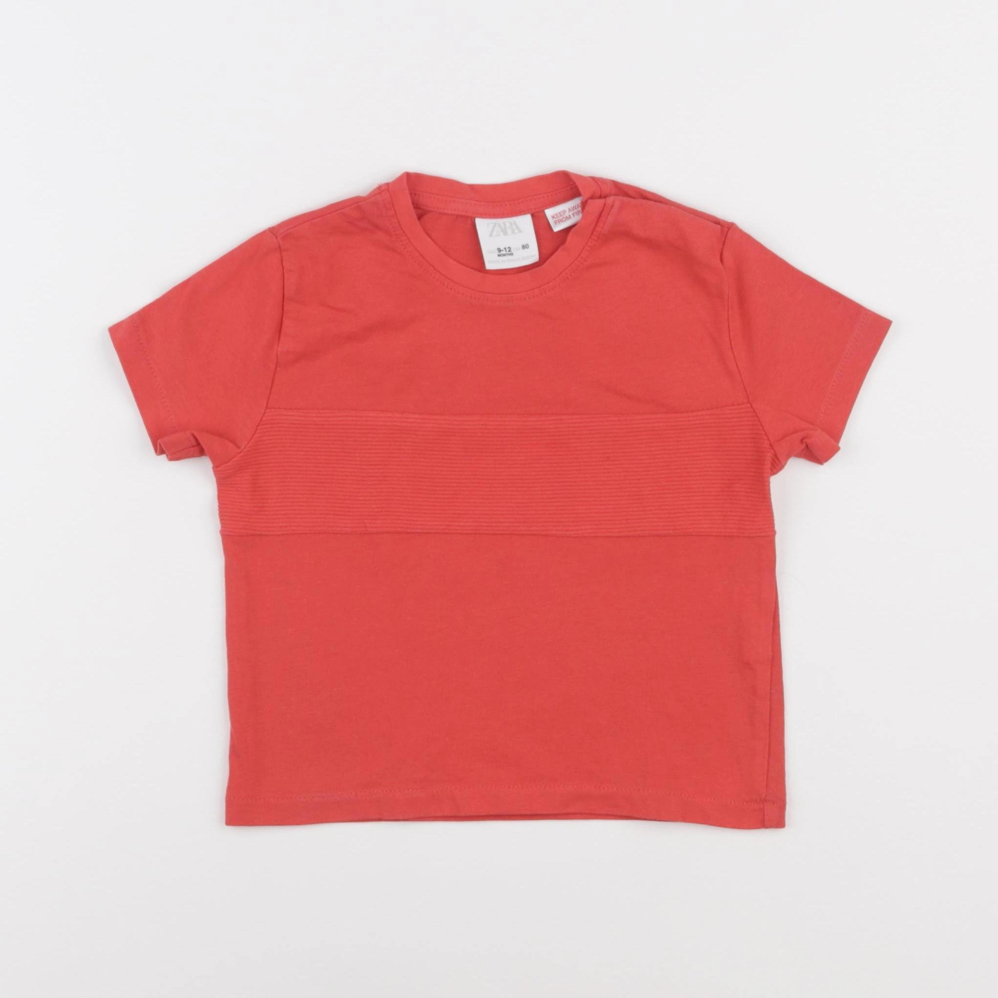 Zara - tee-shirt rouge - 9/12 mois