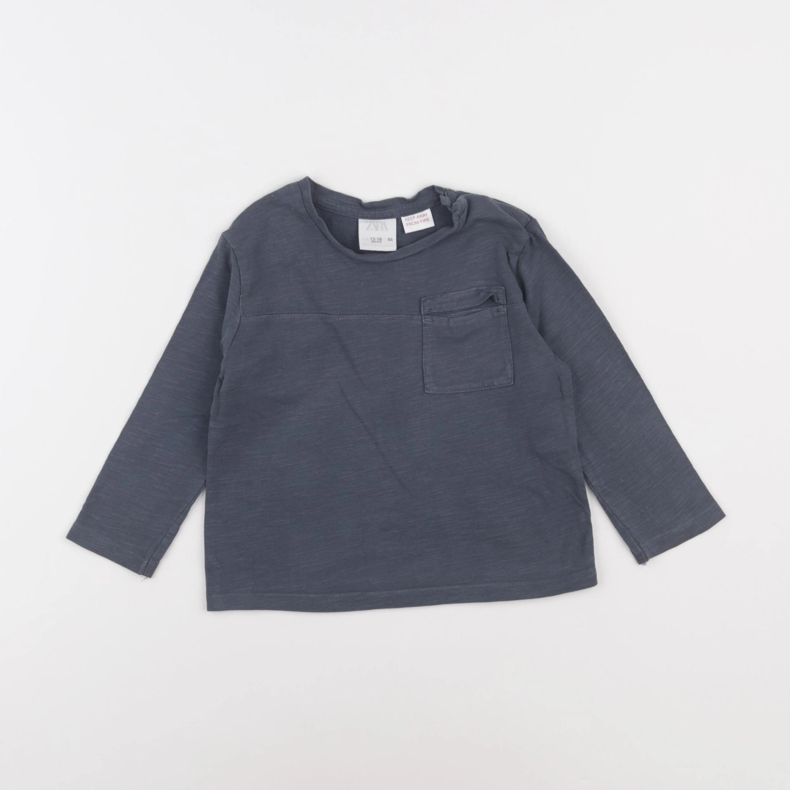 Zara - tee-shirt bleu - 12/18 mois