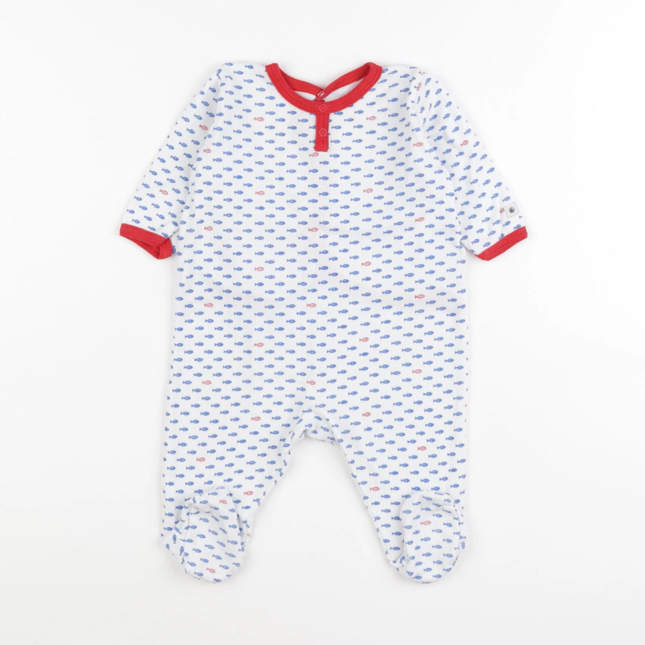 Petit Bateau - pyjama coton bleu - 3 mois