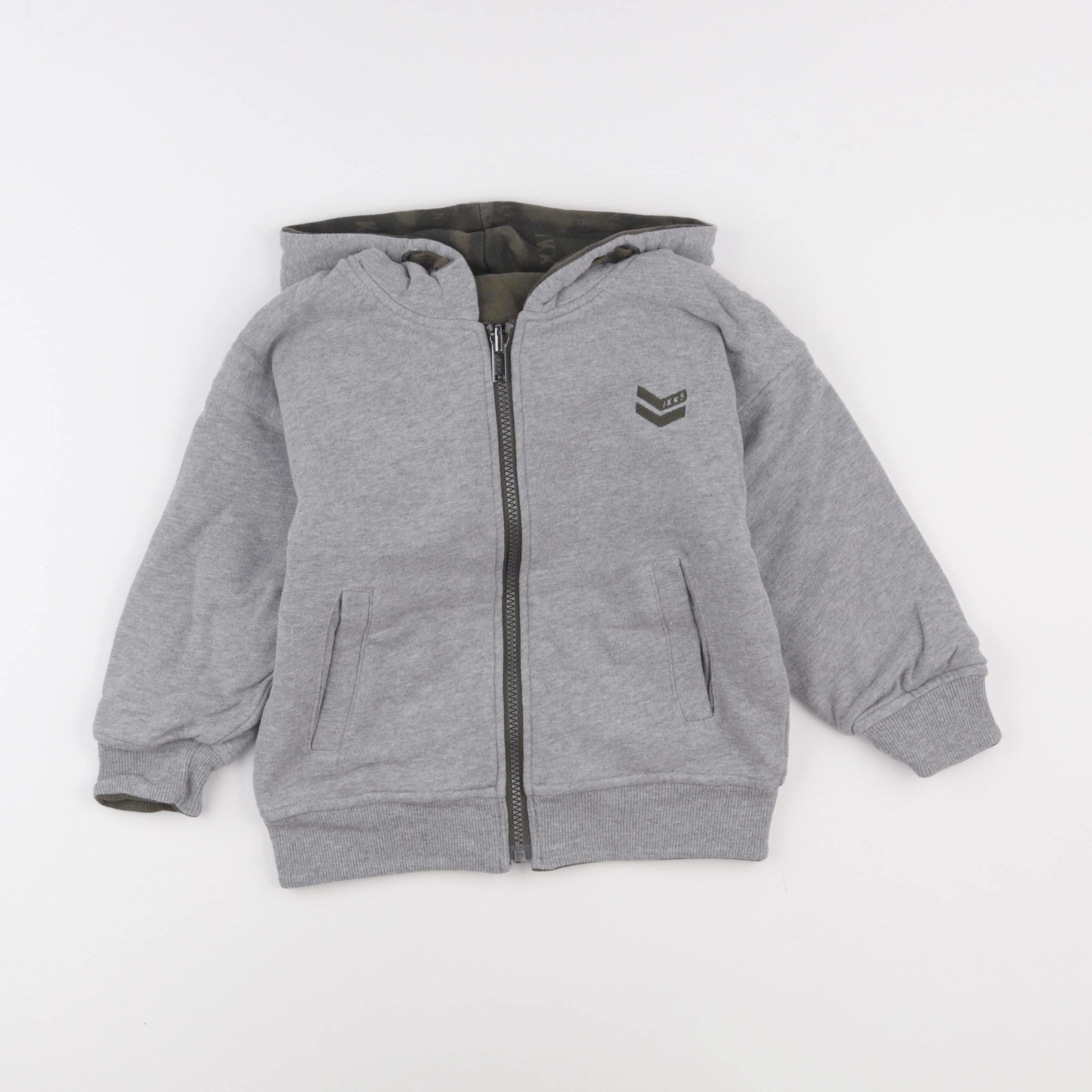 IKKS - sweat réversible gris - 4 ans