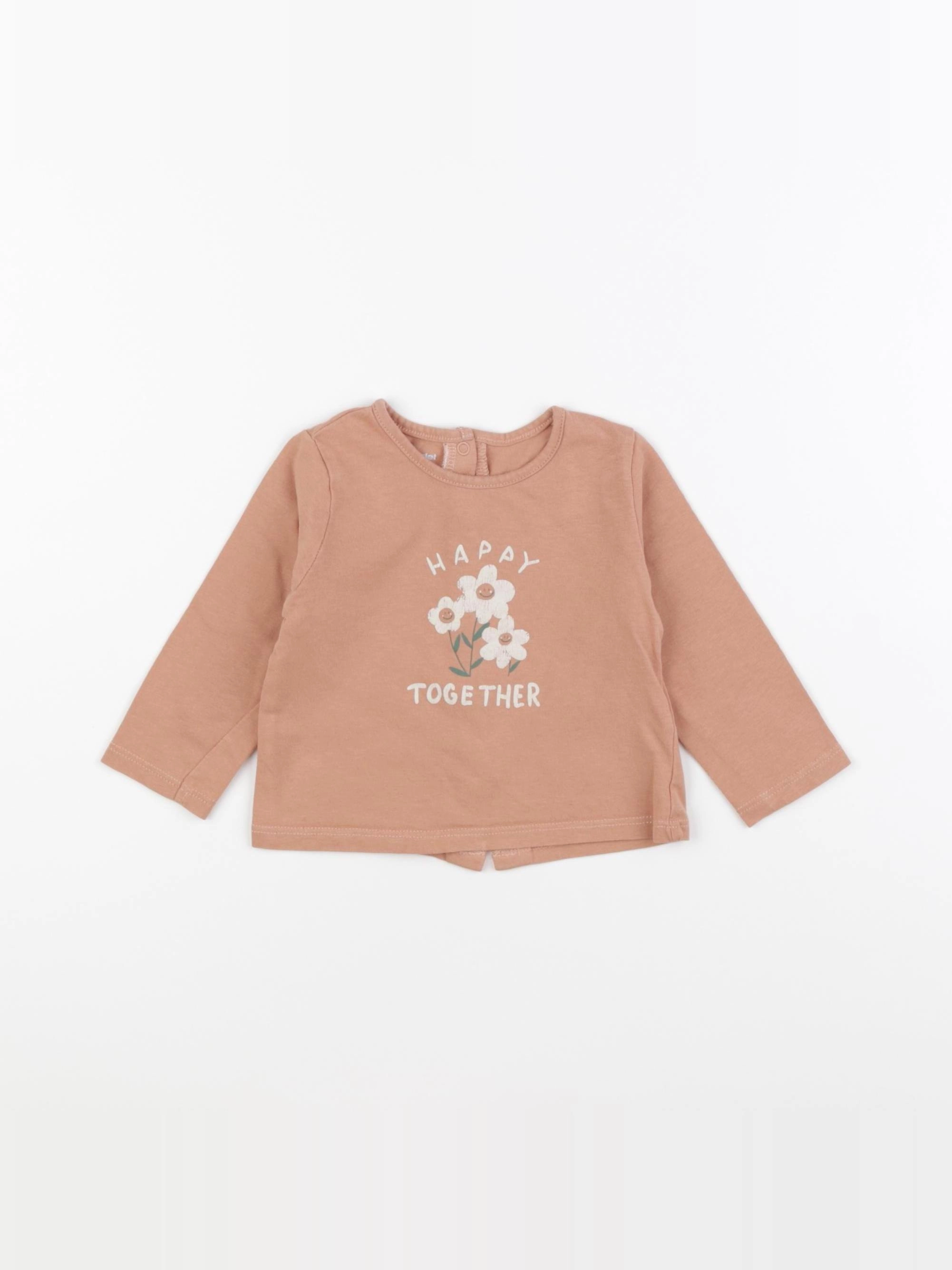 Vertbaudet - tee-shirt rose - 6 mois