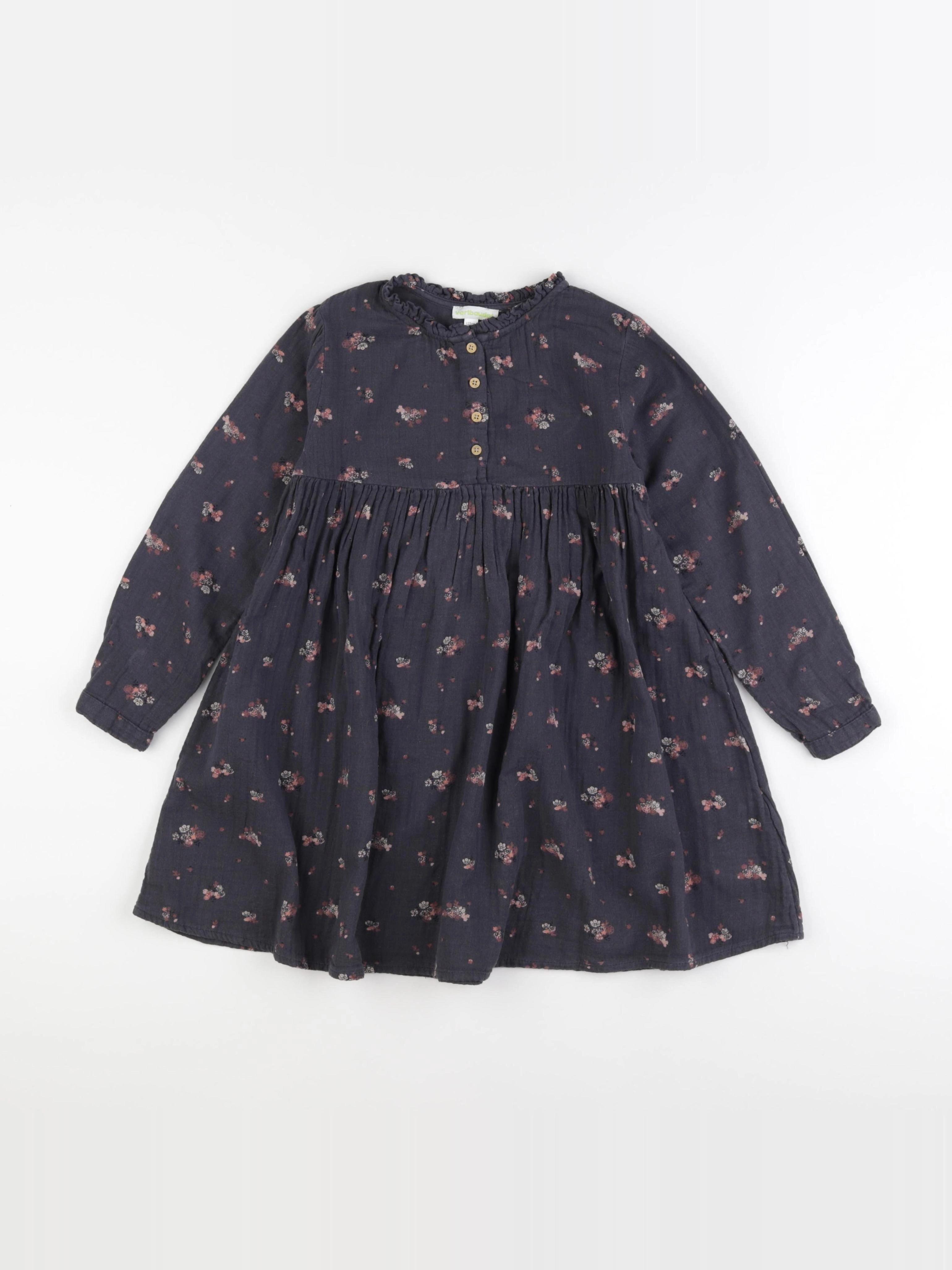 Vertbaudet - robe gris - 7 ans