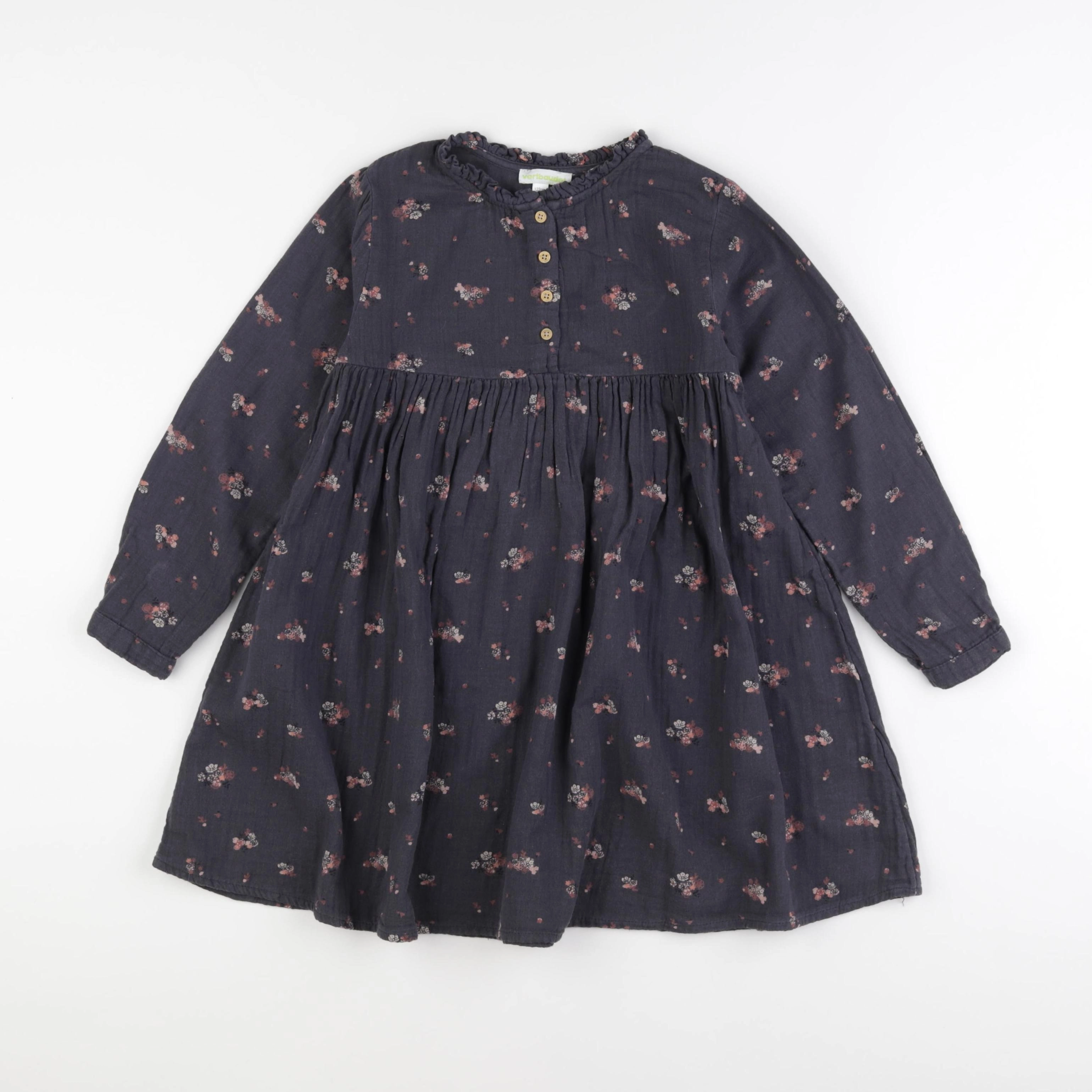 Vertbaudet - robe gris - 7 ans