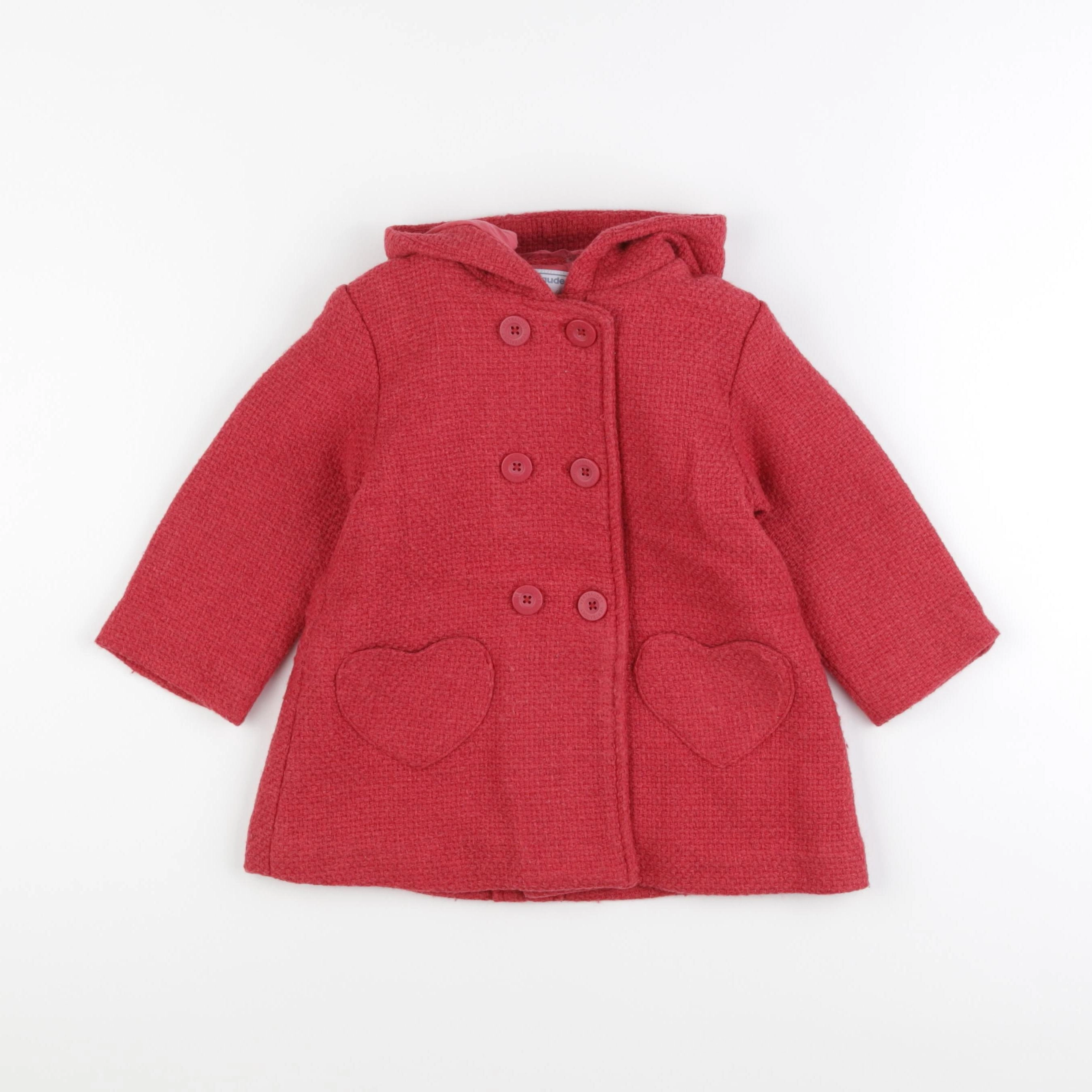 Vertbaudet - manteau rouge - 2 ans