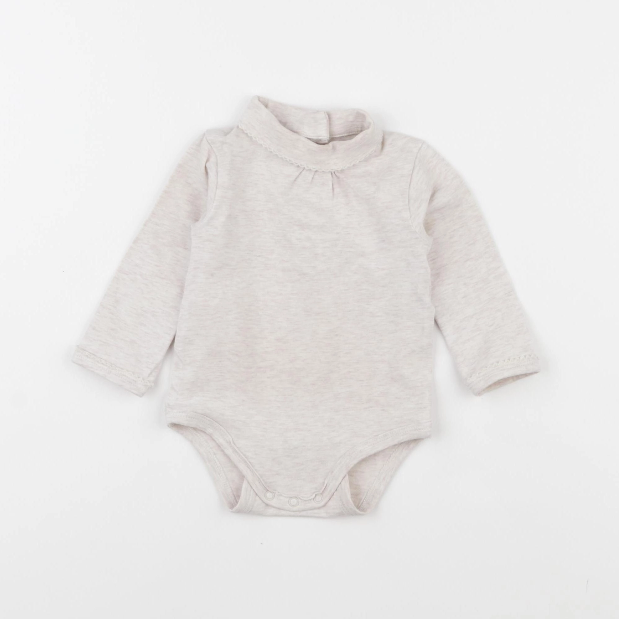 Vertbaudet - body à col beige - 6 mois