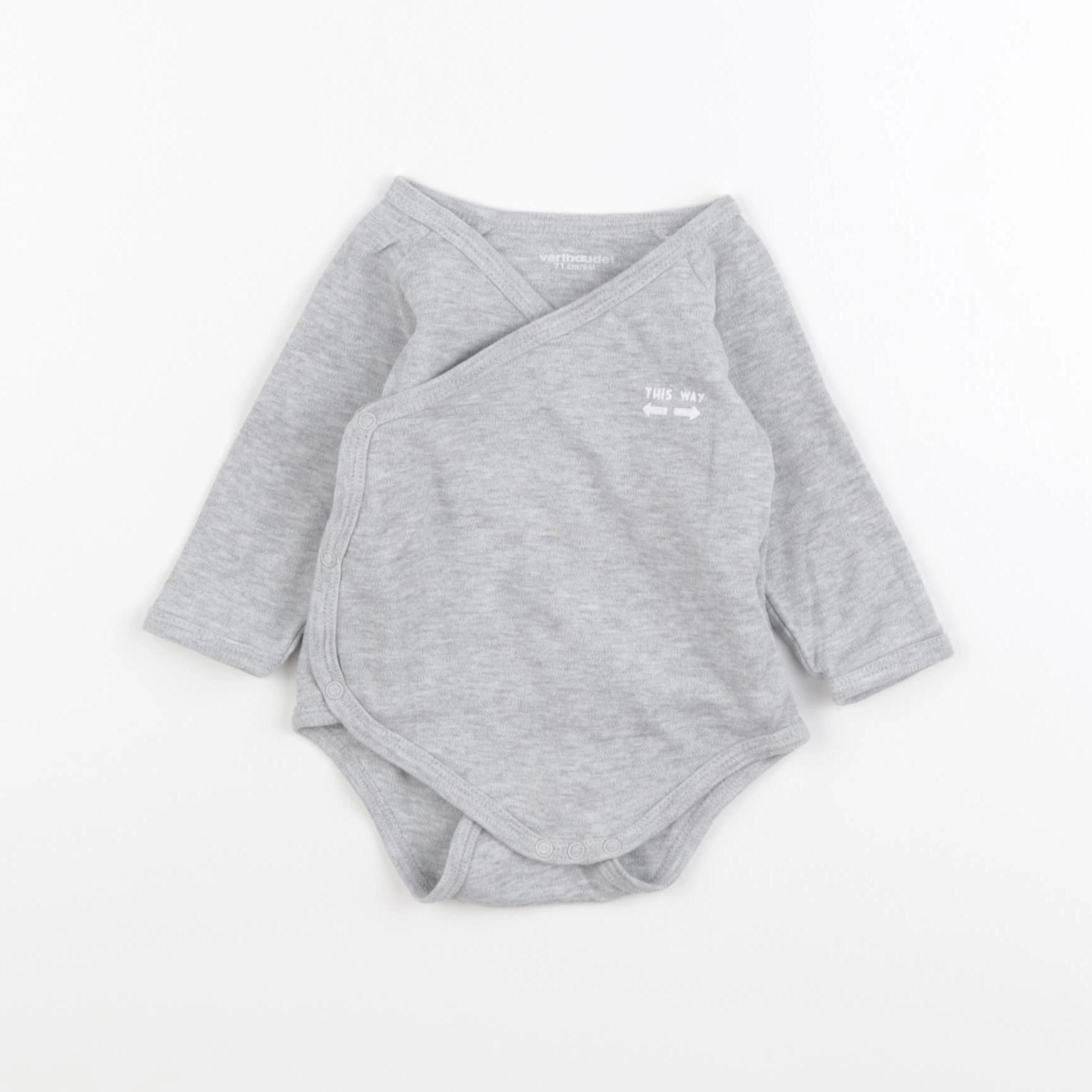 Vertbaudet - body gris - 9 mois