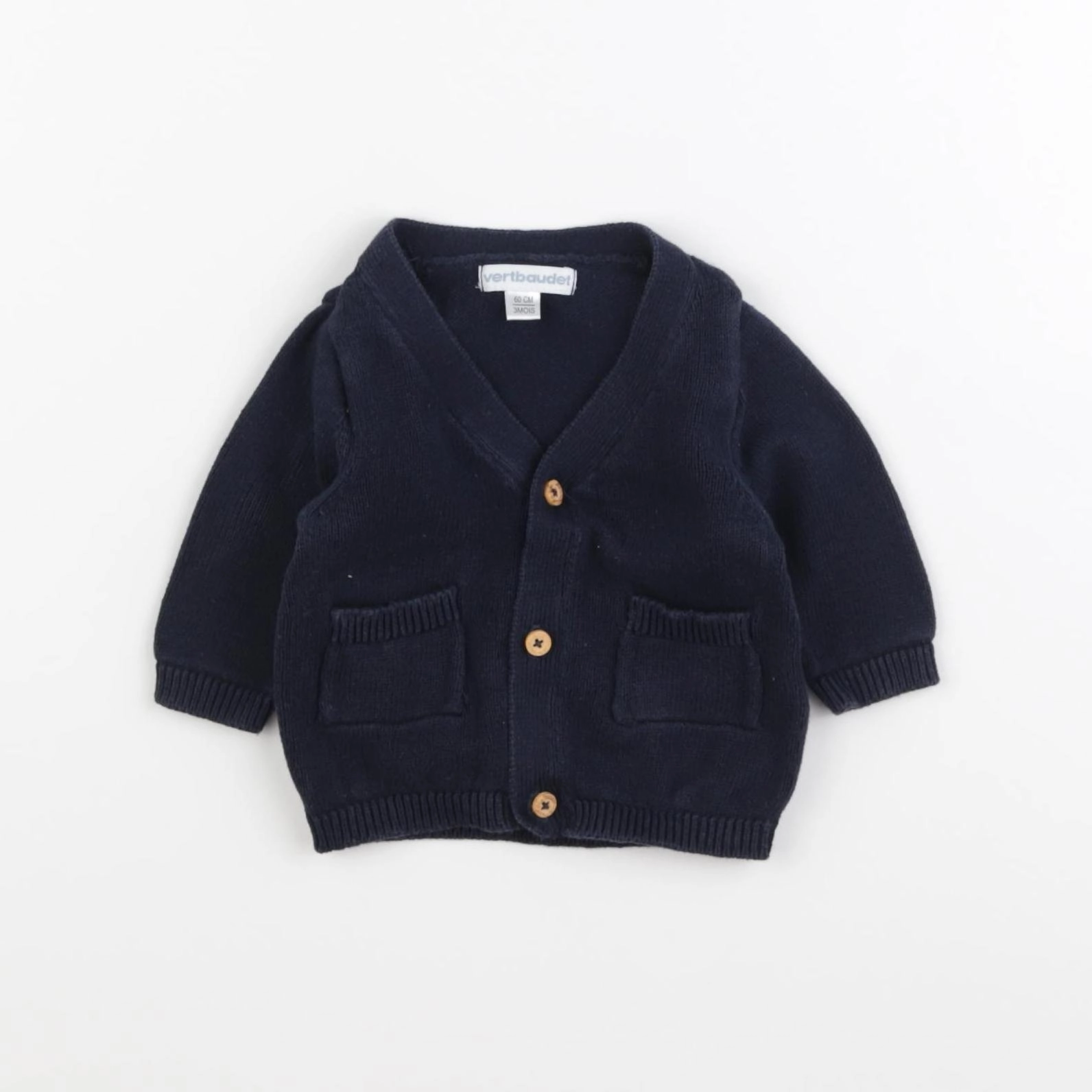 Vertbaudet - gilet bleu - 3 mois