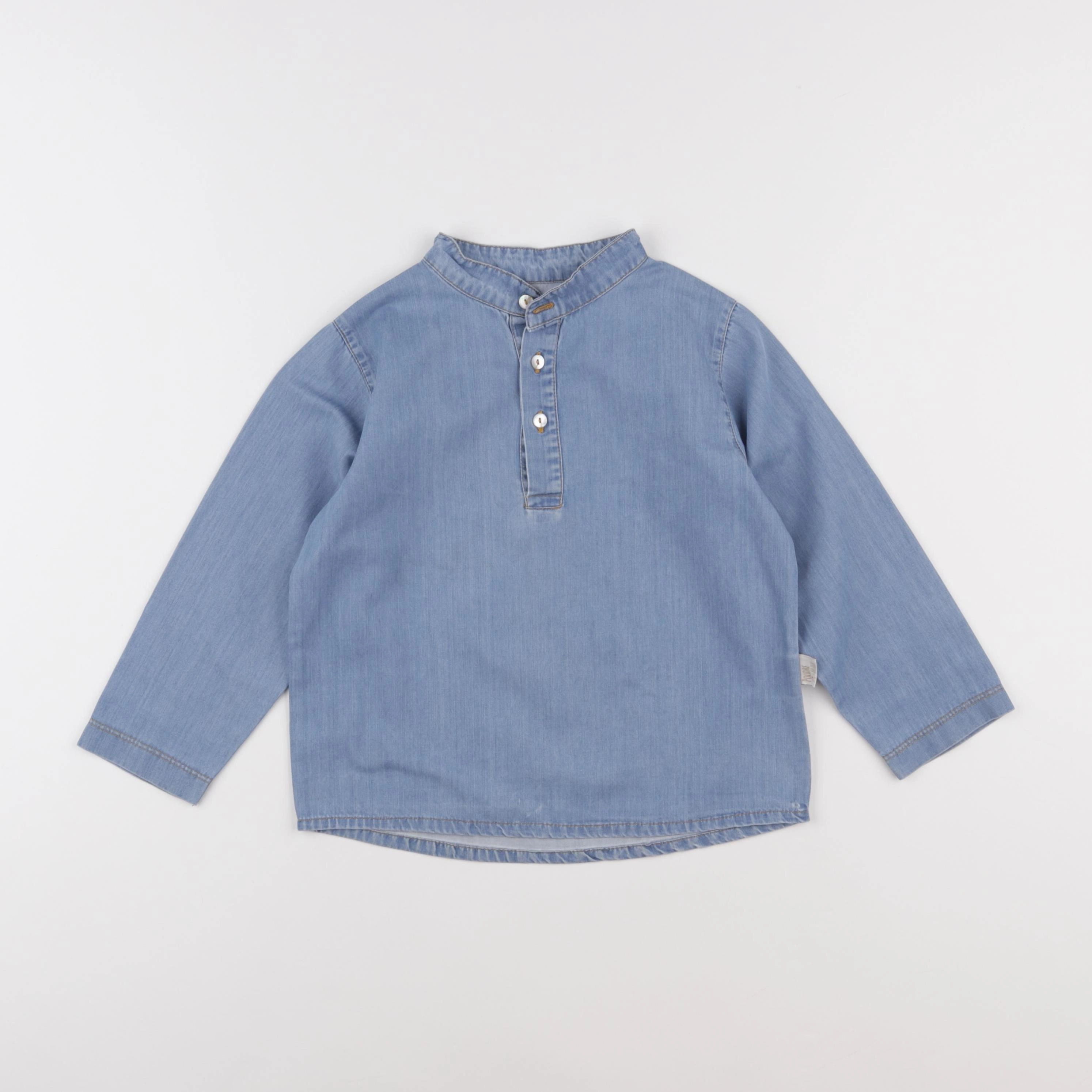Poudre Organic - chemise bleu - 24 mois