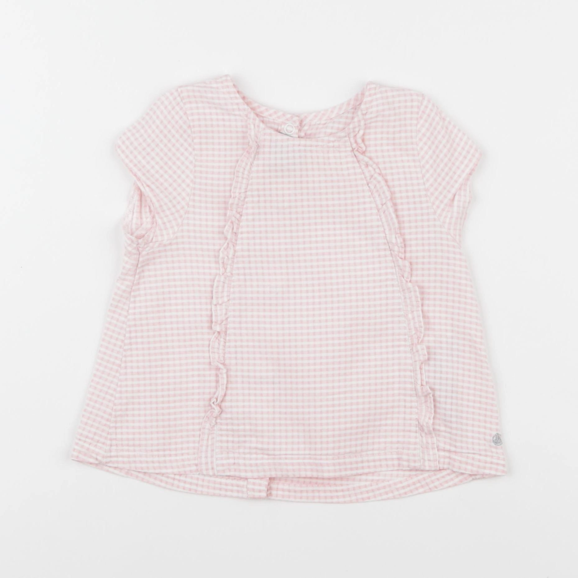 Petit Bateau - robe blanc, rose - 18 mois