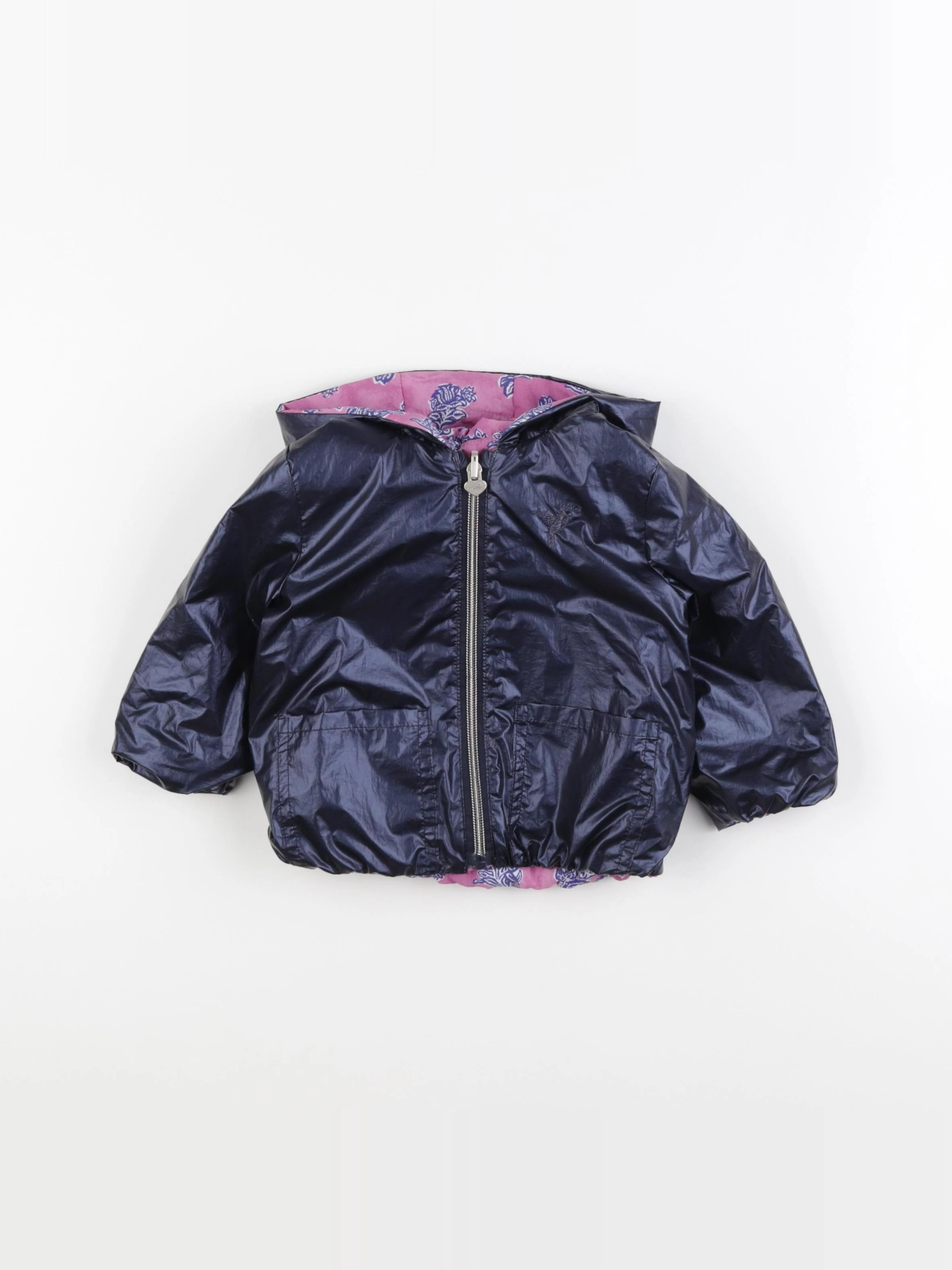 IKKS - veste réversible bleu, violet - 18 mois