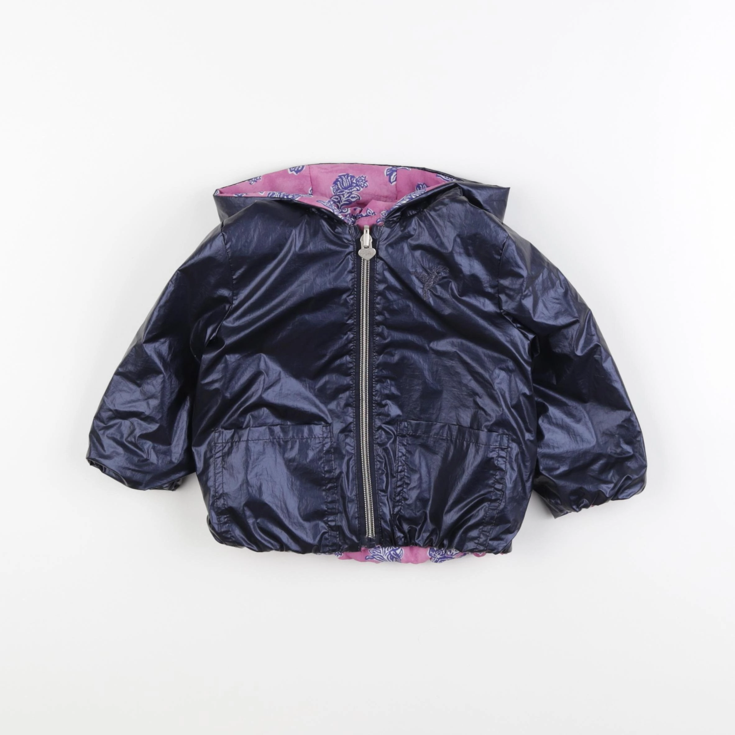 IKKS - veste réversible bleu, violet - 18 mois