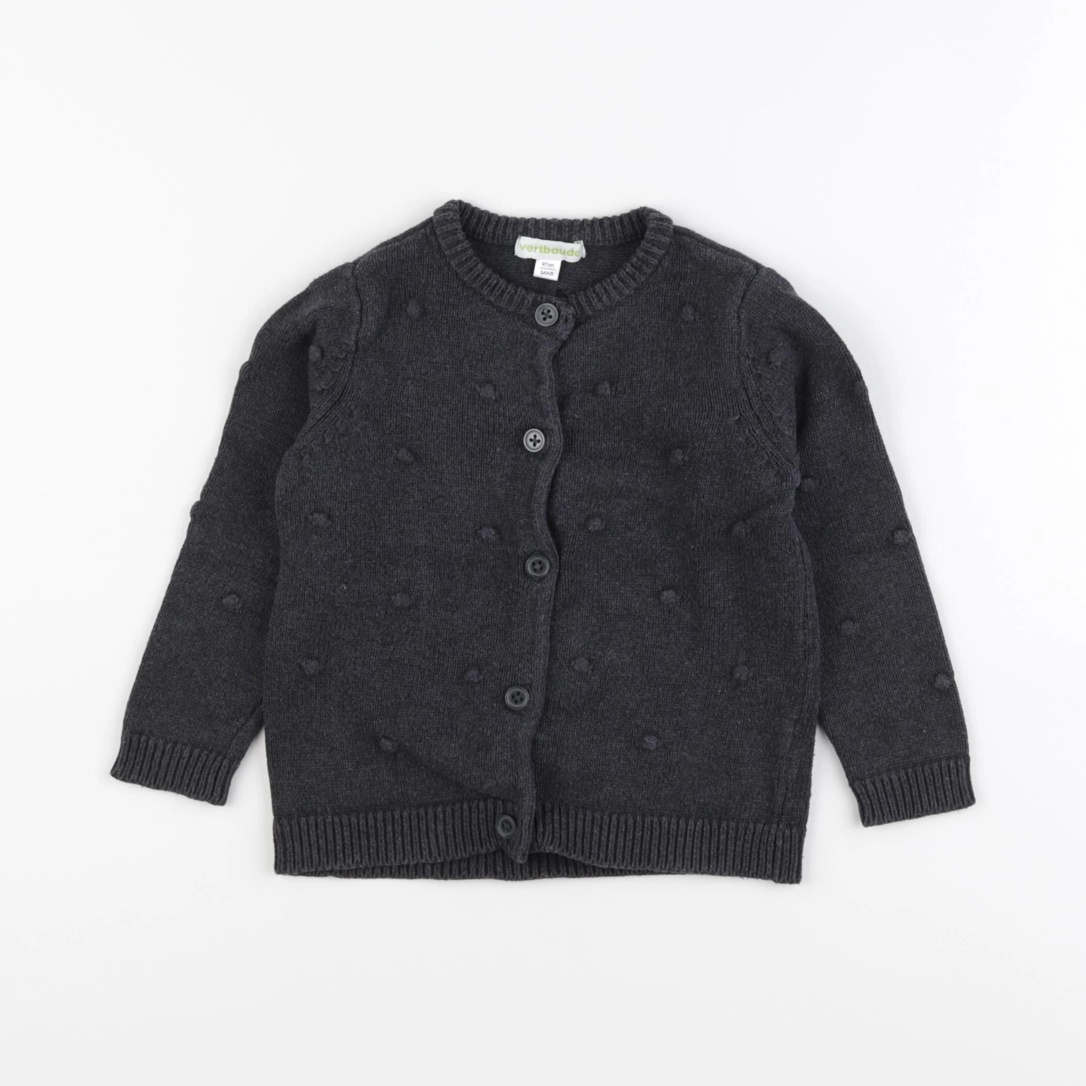 Vertbaudet - gilet gris - 3 ans