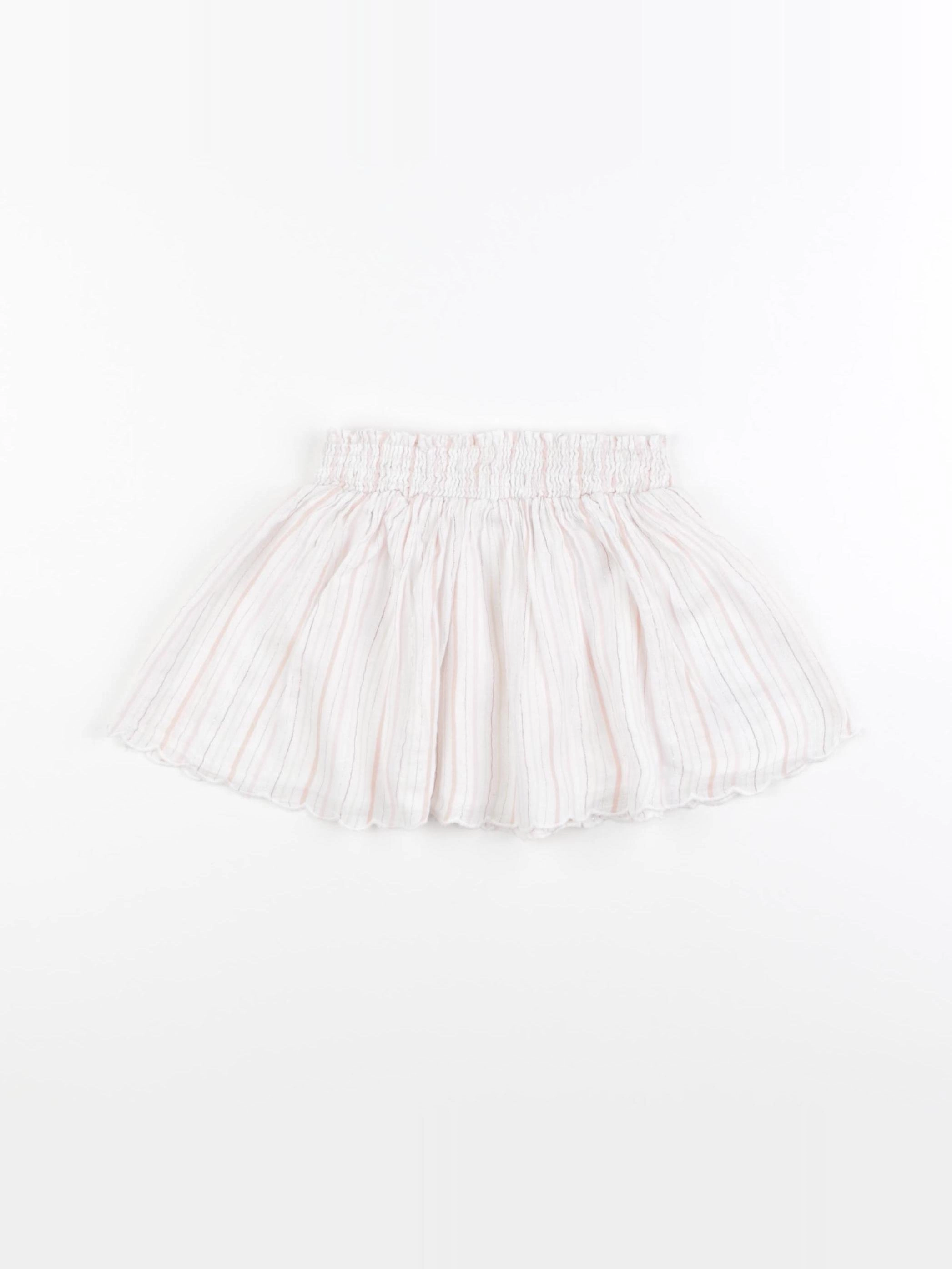Vertbaudet - jupe blanc, rose - 3 ans