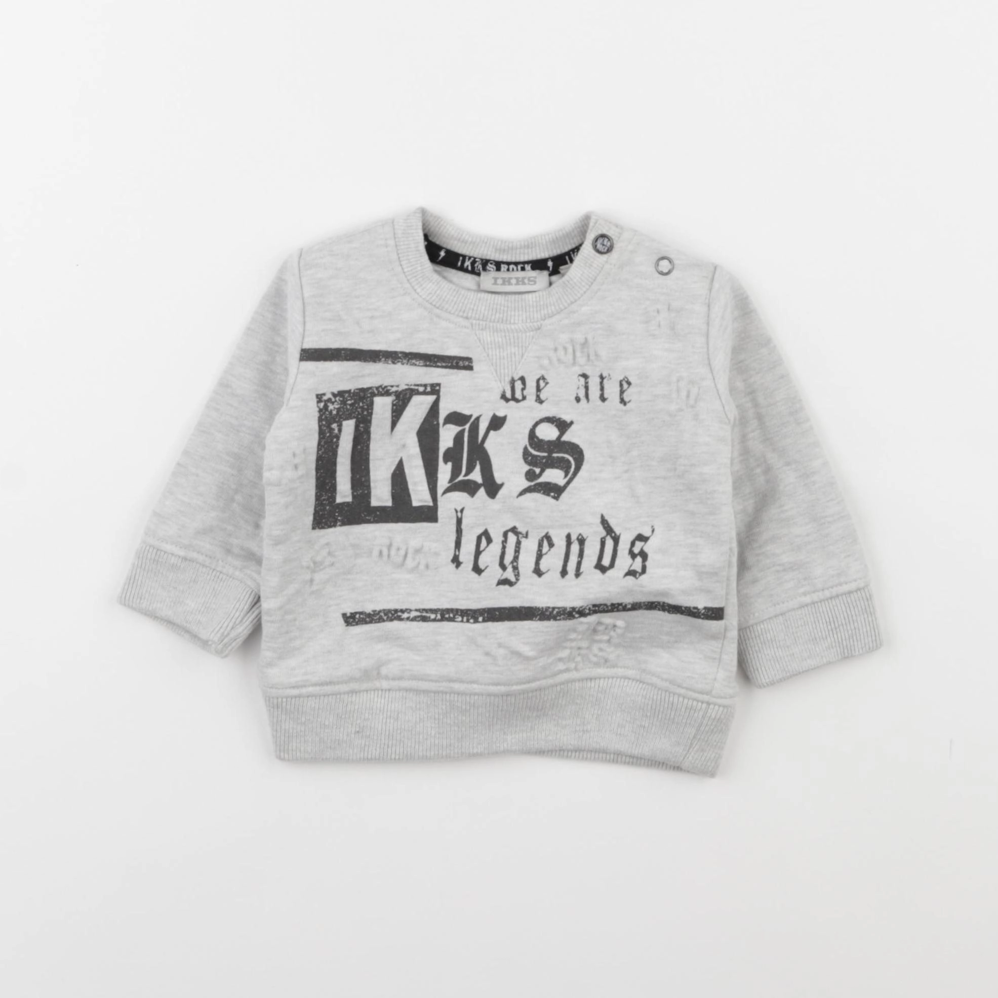 IKKS - sweat gris - 3 mois