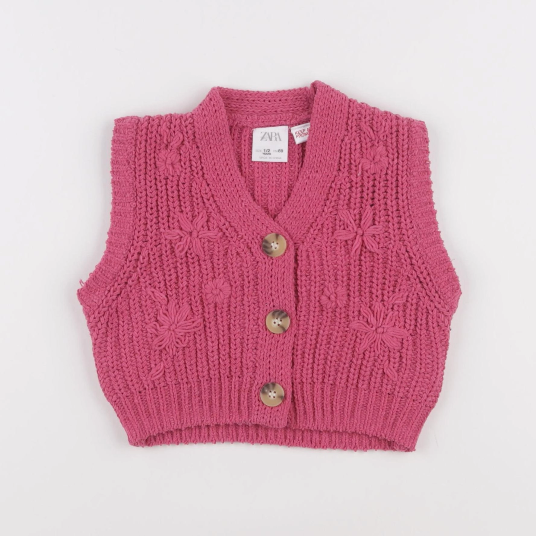 Zara - gilet rose - 18 mois