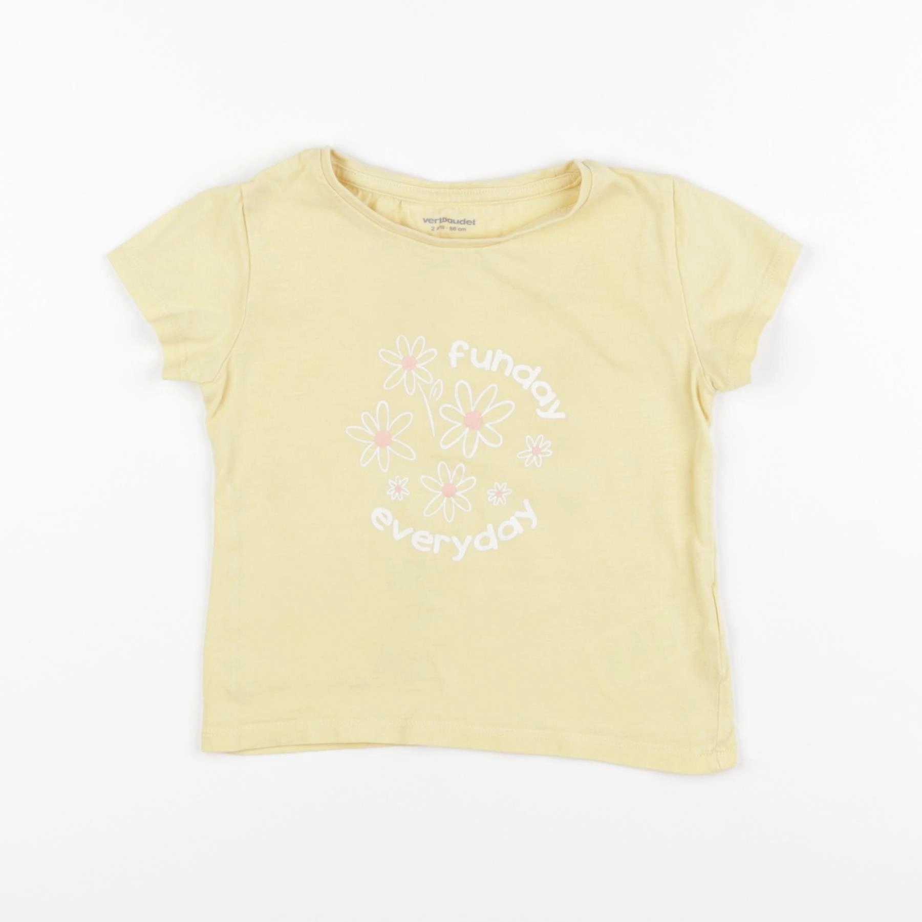 Vertbaudet - tee-shirt jaune - 2 ans