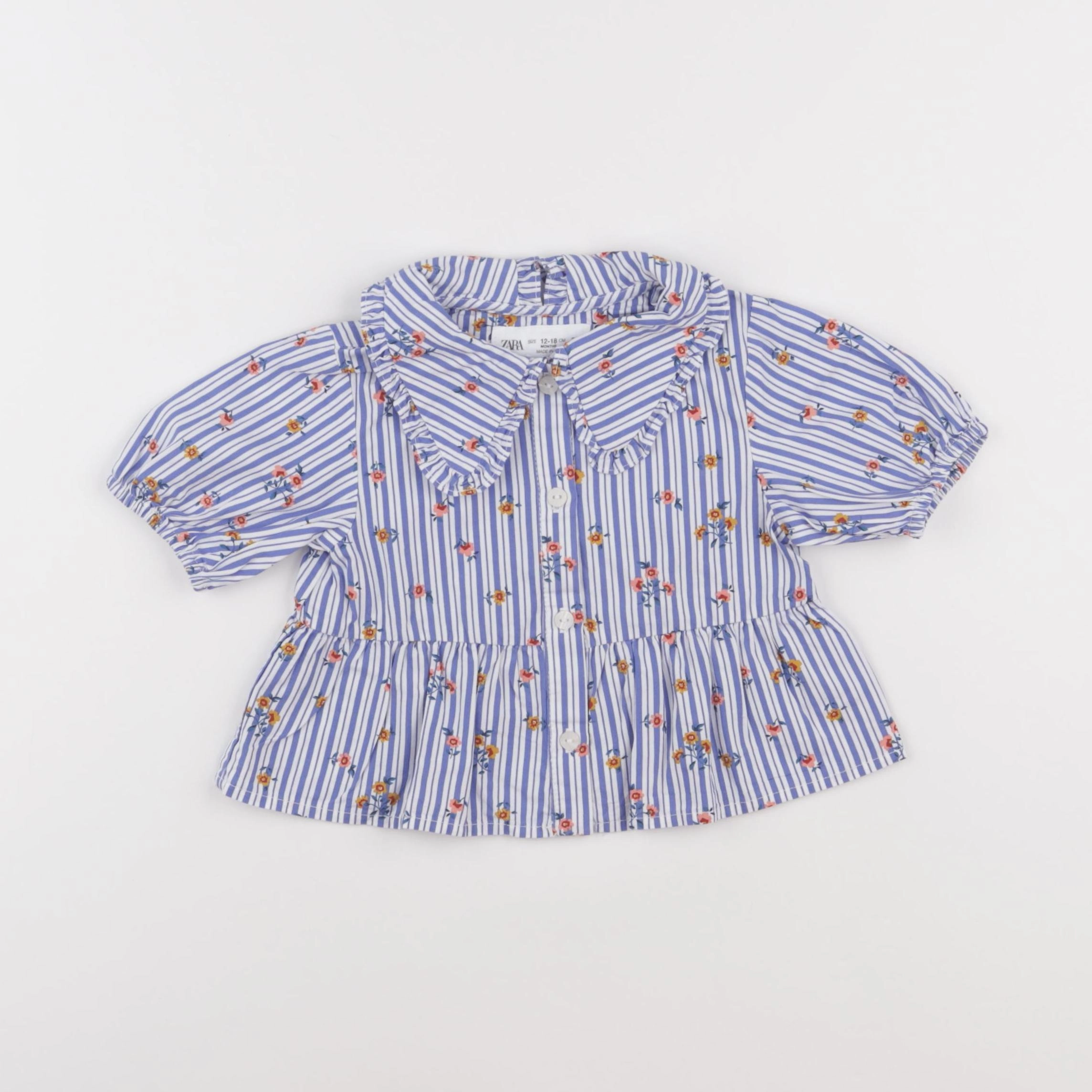 Zara - blouse bleu - 12/18 mois