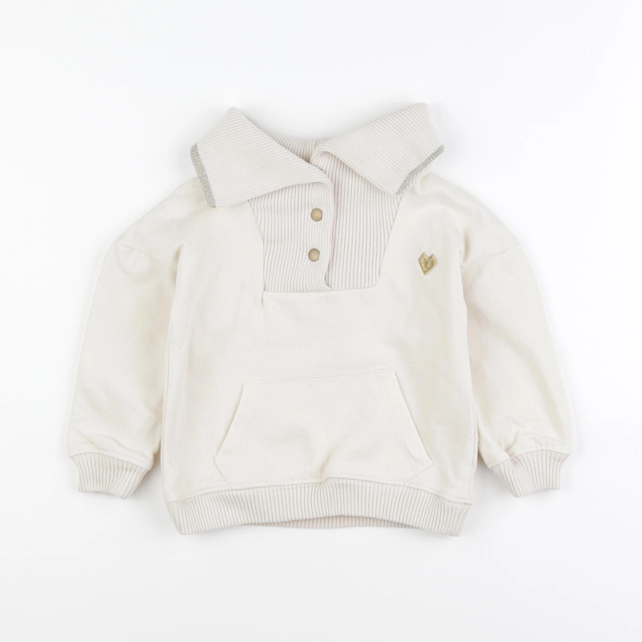 Vertbaudet - sweat beige - 3 ans