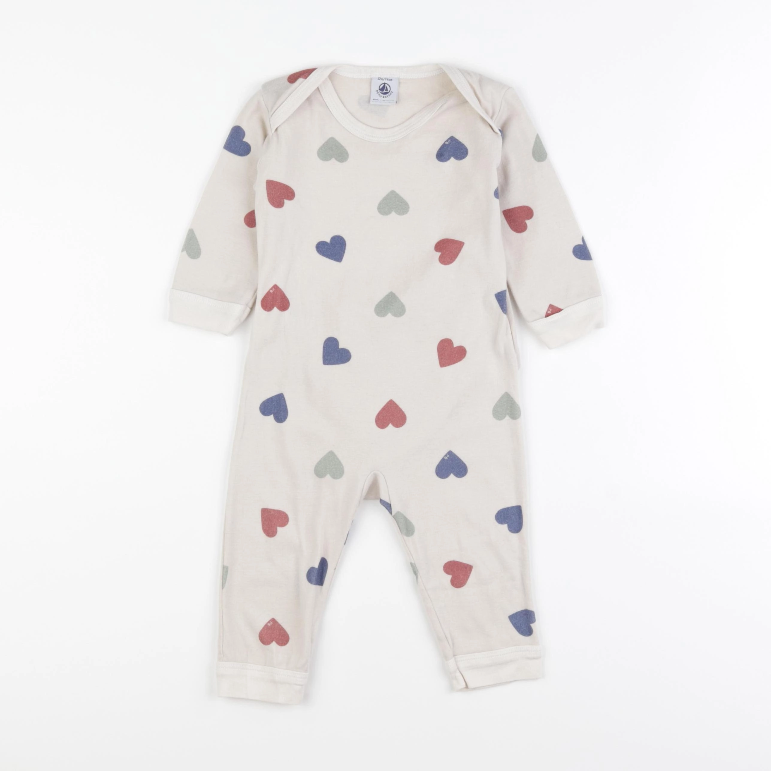 Petit Bateau - pyjama coton beige - 12 mois