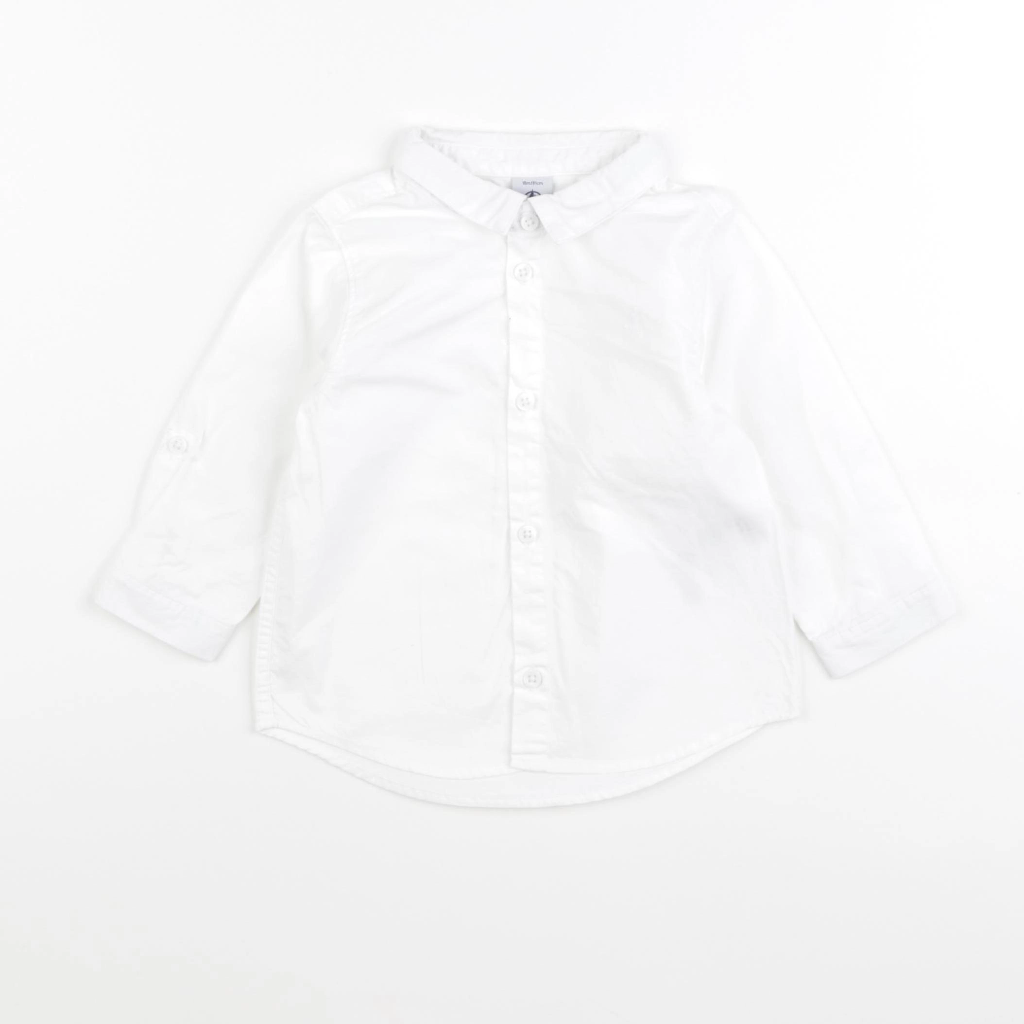 Petit Bateau - chemise blanc - 18 mois