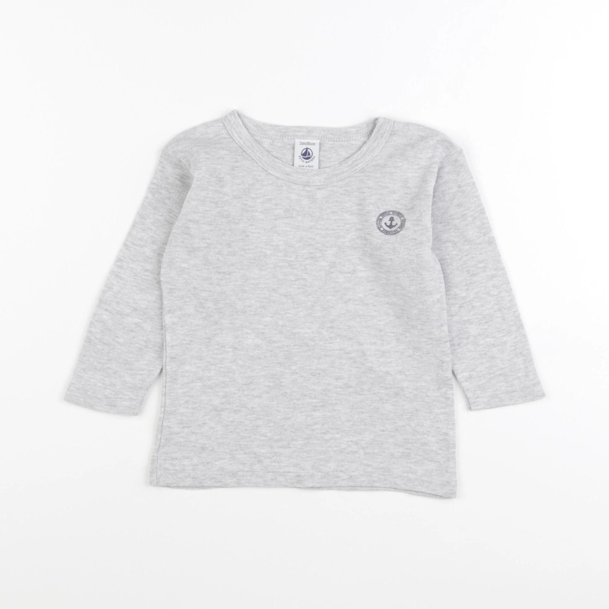 Petit Bateau - maillot de corps gris - 2 ans