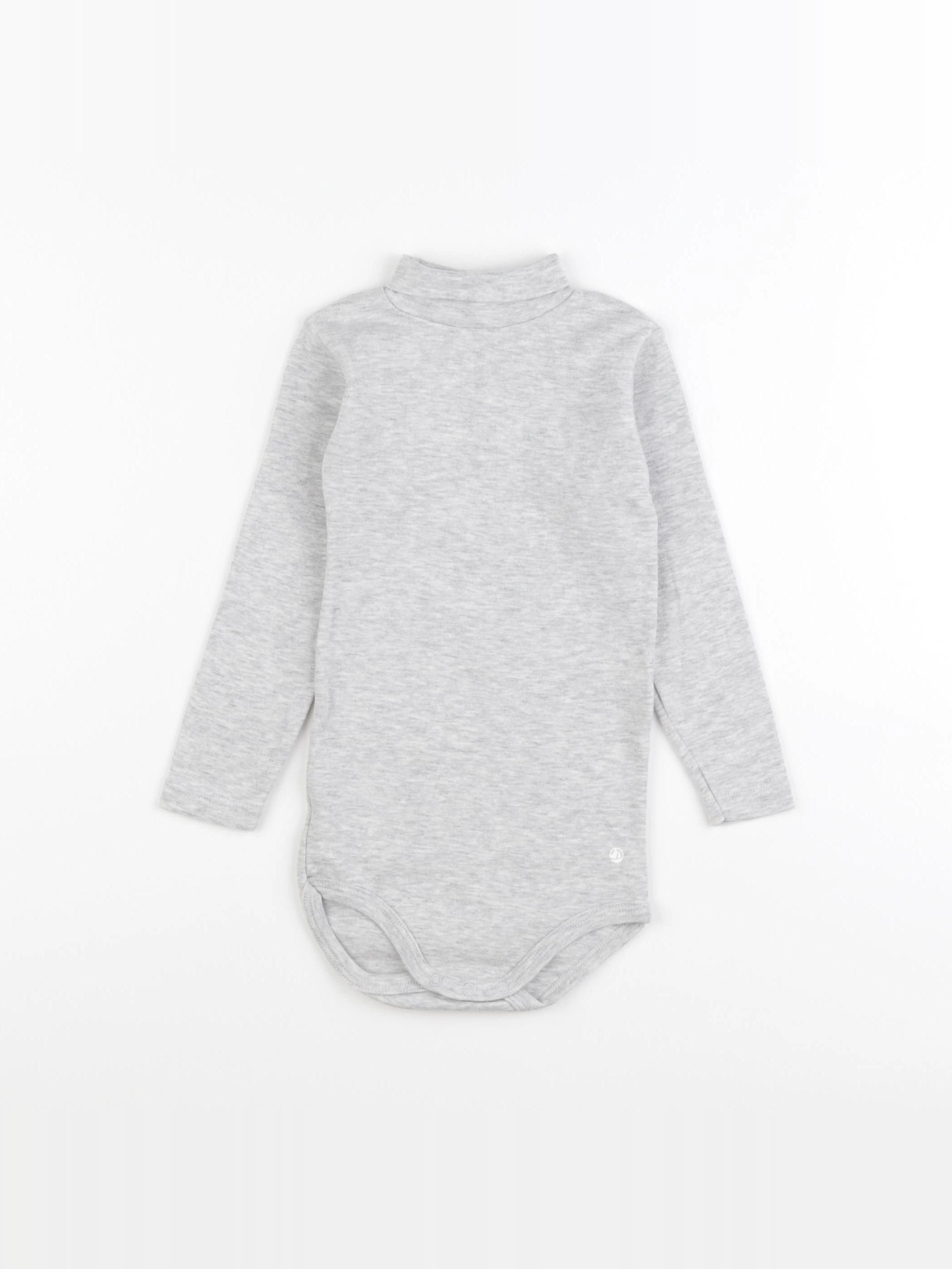 Petit Bateau - body à col gris - 24 mois