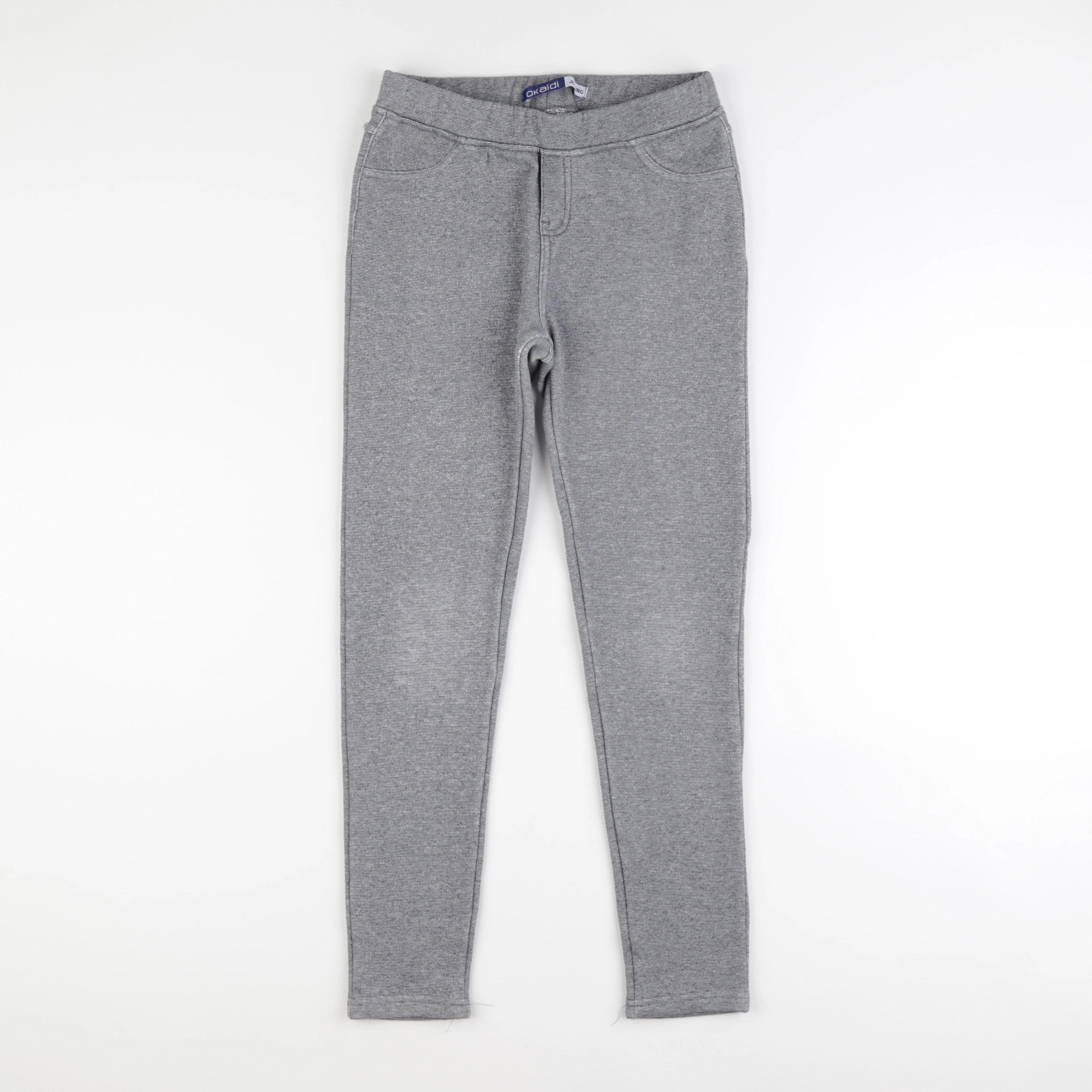 Okaidi - jegging gris, argent - 12 ans