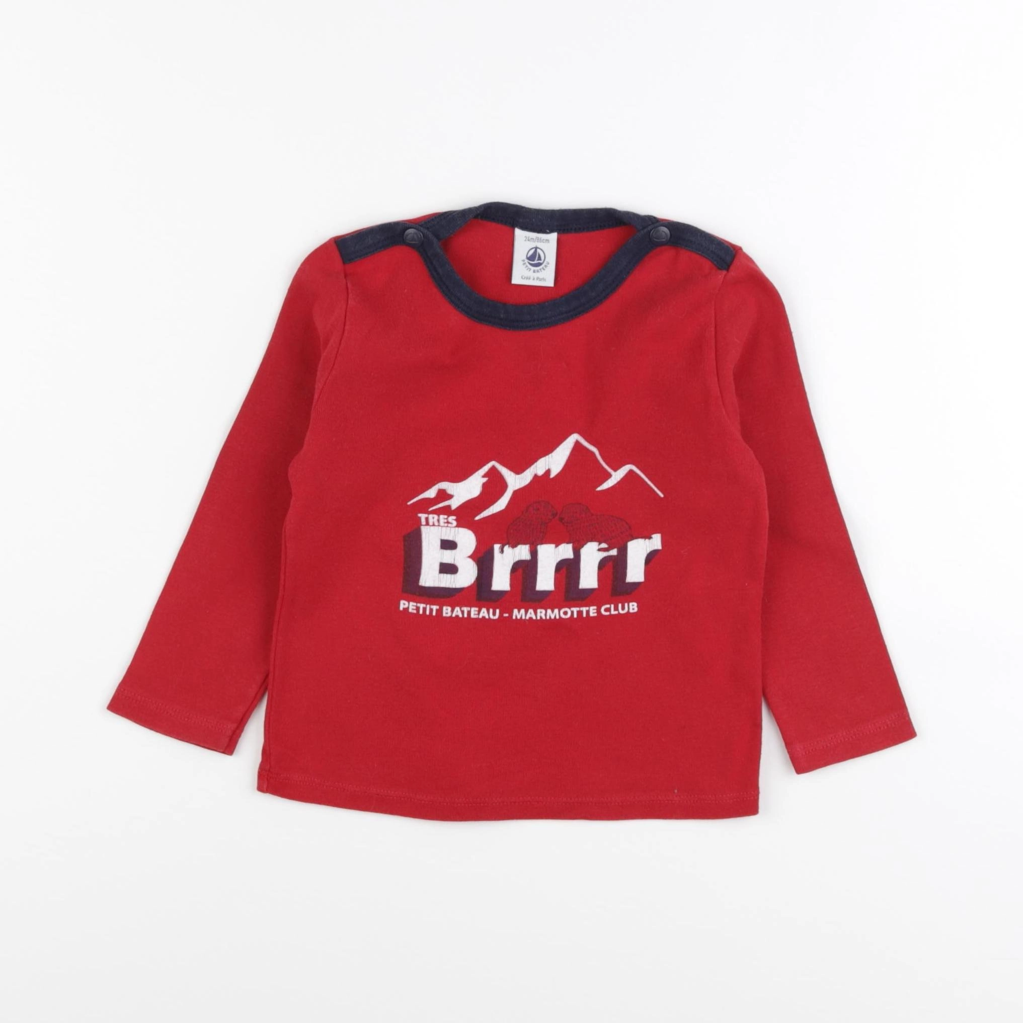 Petit Bateau - tee-shirt rouge - 24 mois