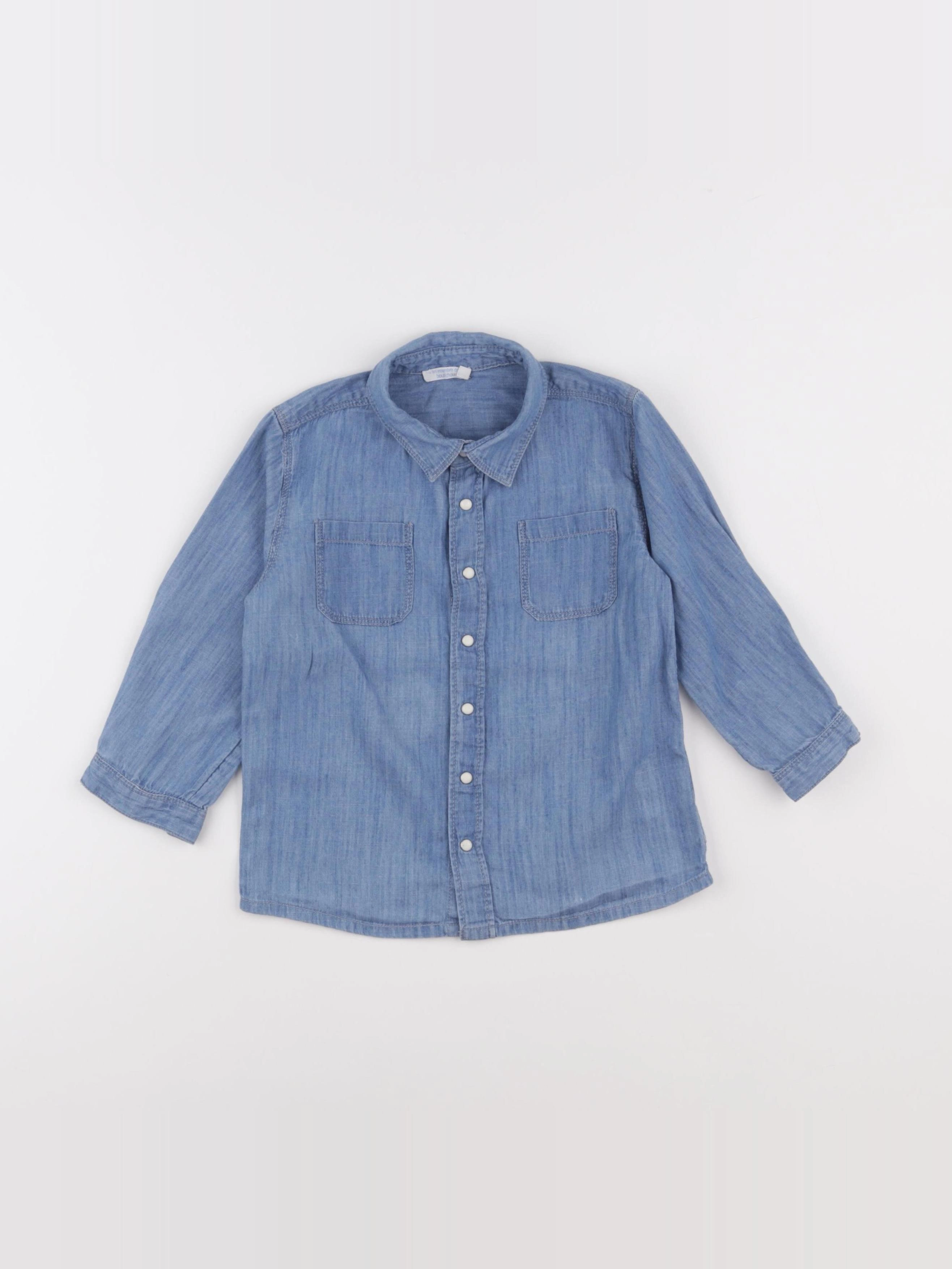 Boutchou - chemise bleu - 36 mois