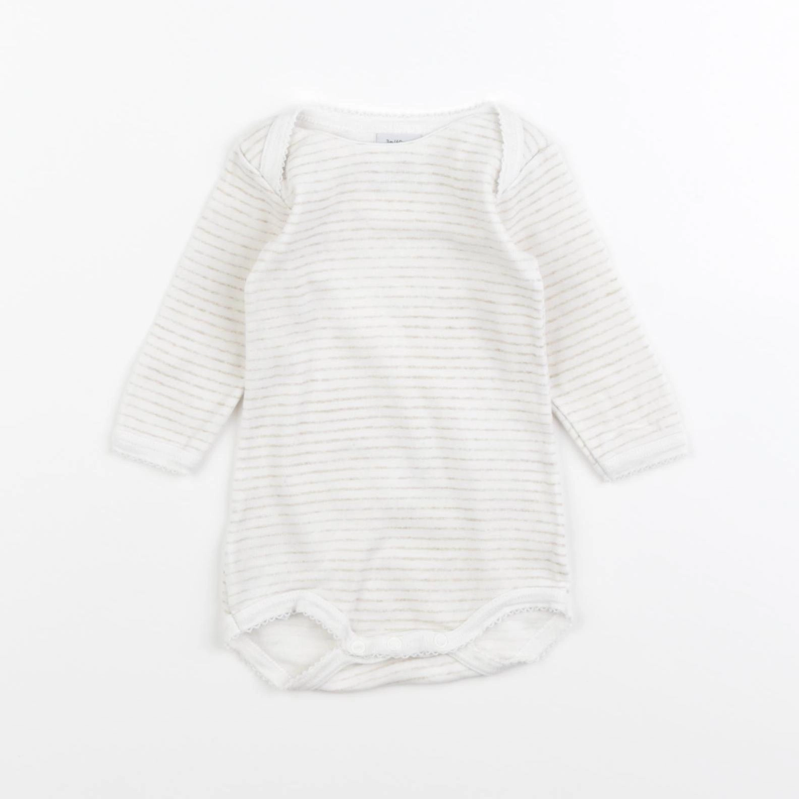 Petit Bateau - body blanc, or - 3 mois