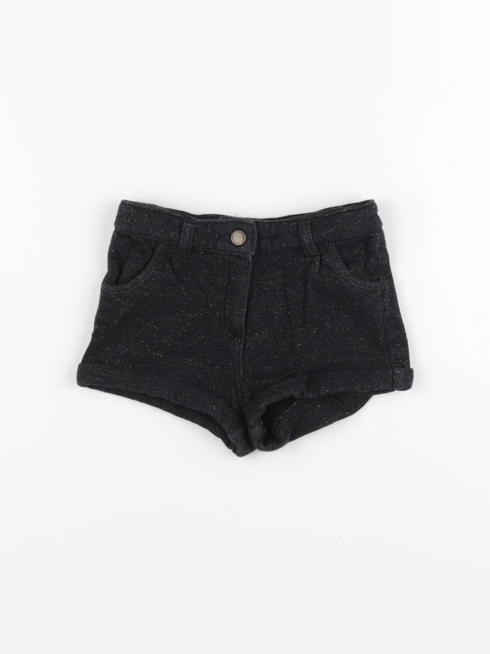 Vertbaudet - short noir, or - 2 ans