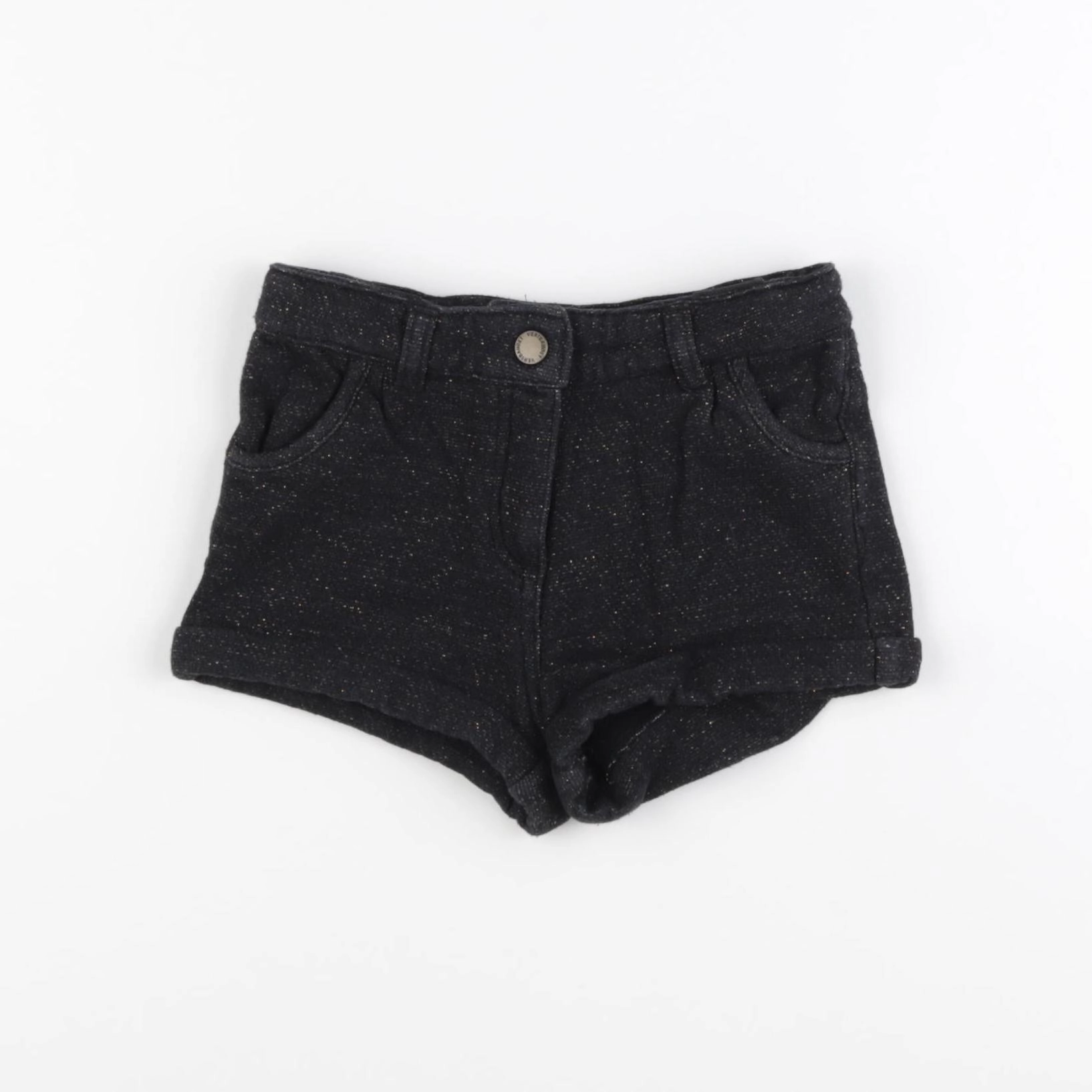 Vertbaudet - short noir, or - 2 ans
