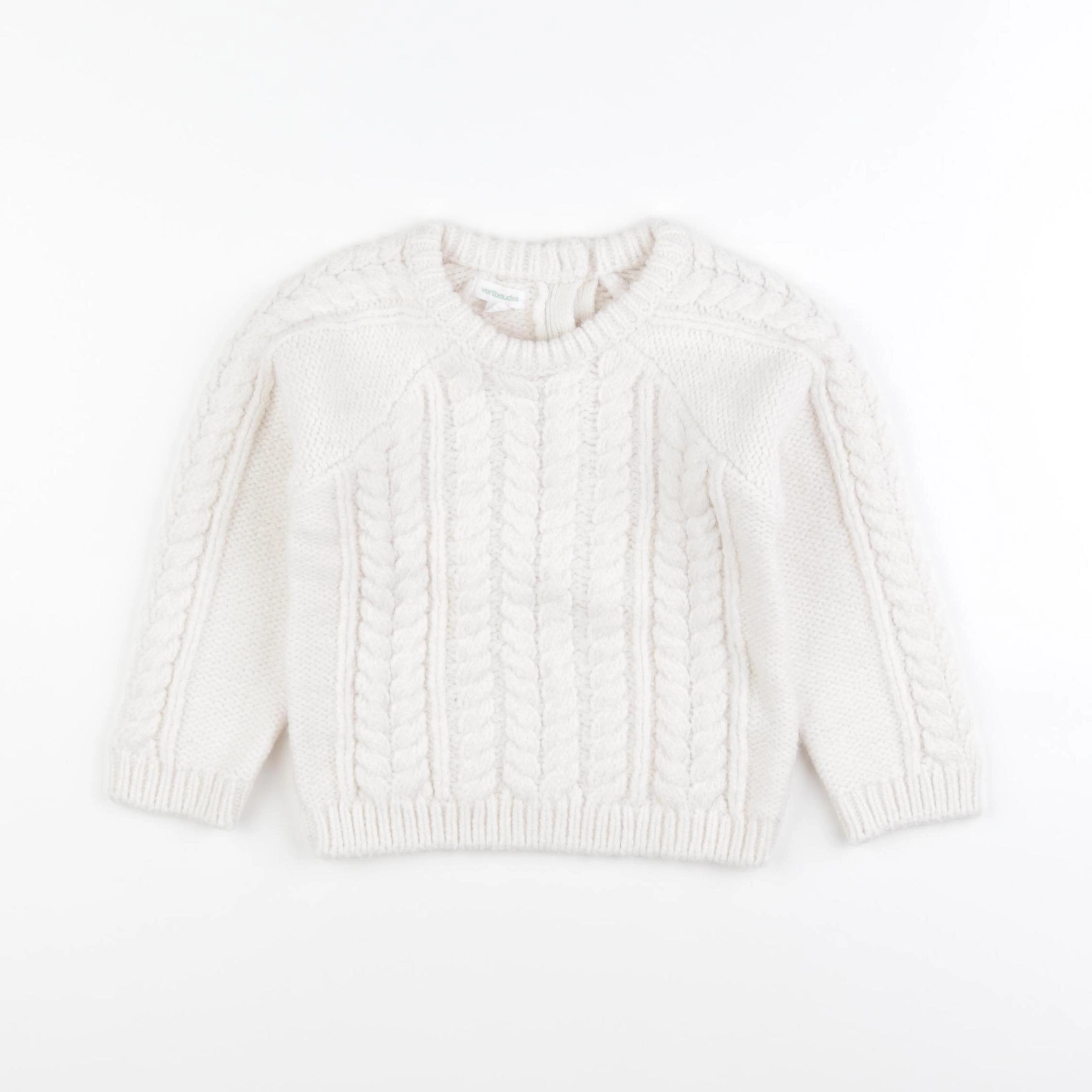 Vertbaudet - pull blanc - 24 mois