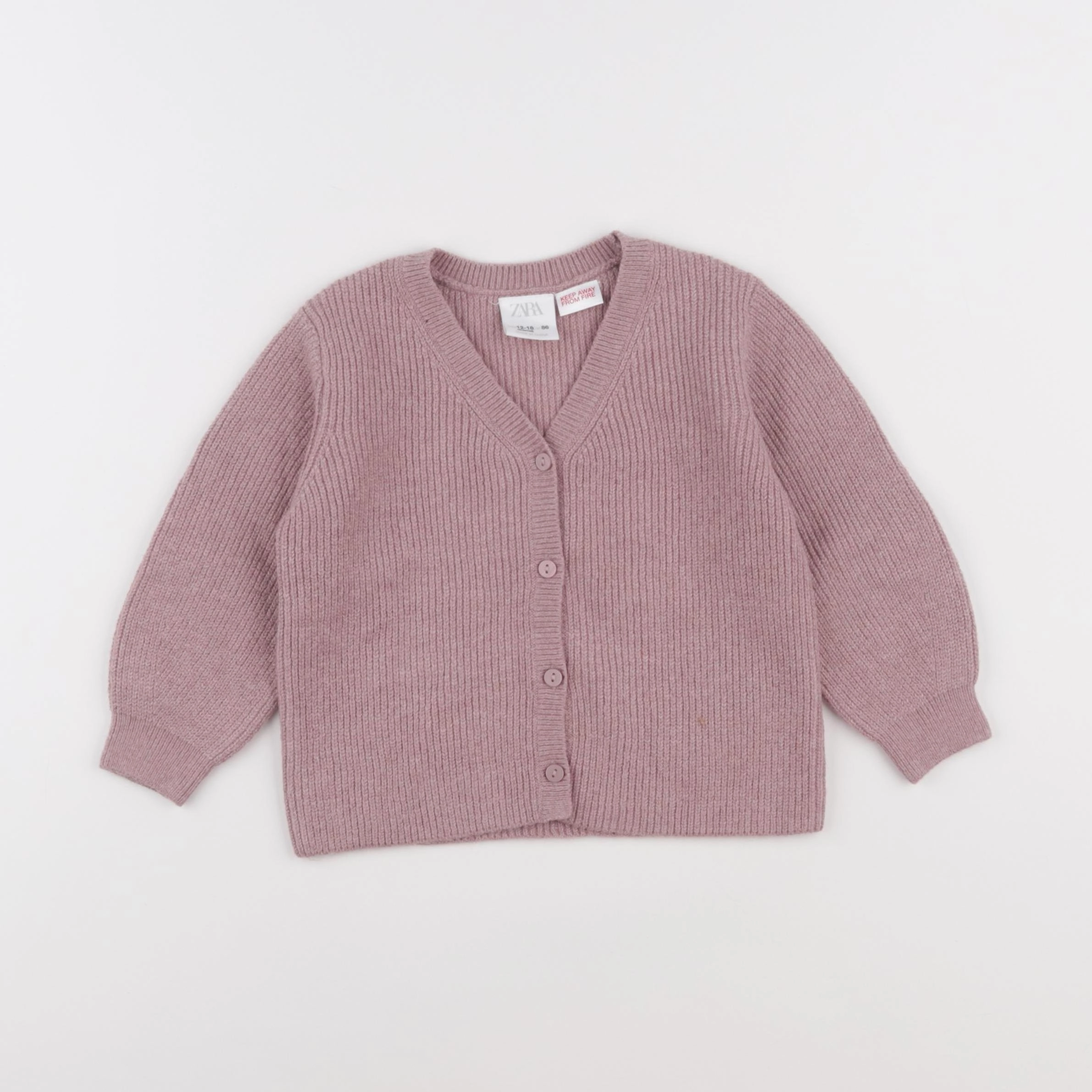 Zara - gilet rose - 12/18 mois