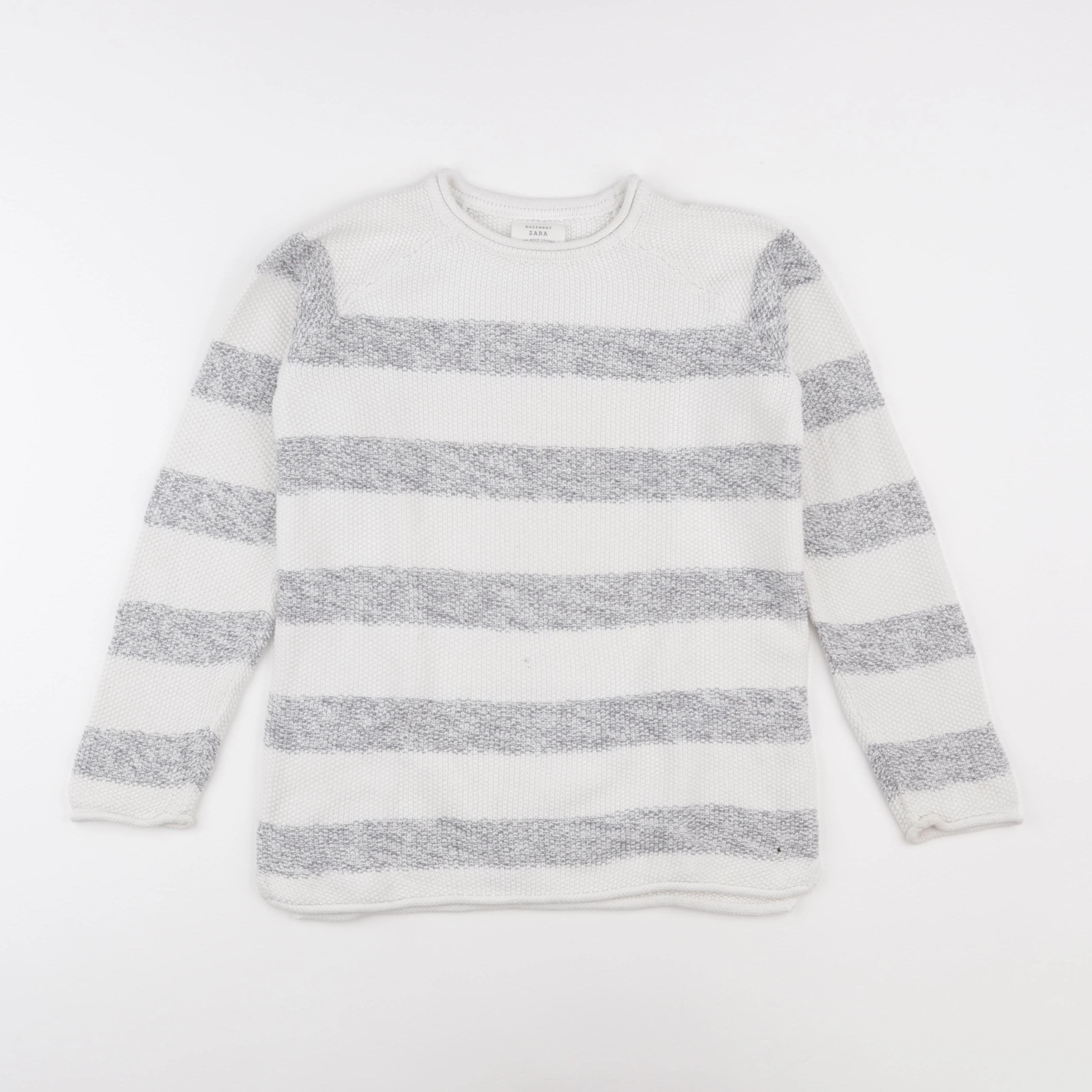 Zara - pull blanc, gris - 8 ans