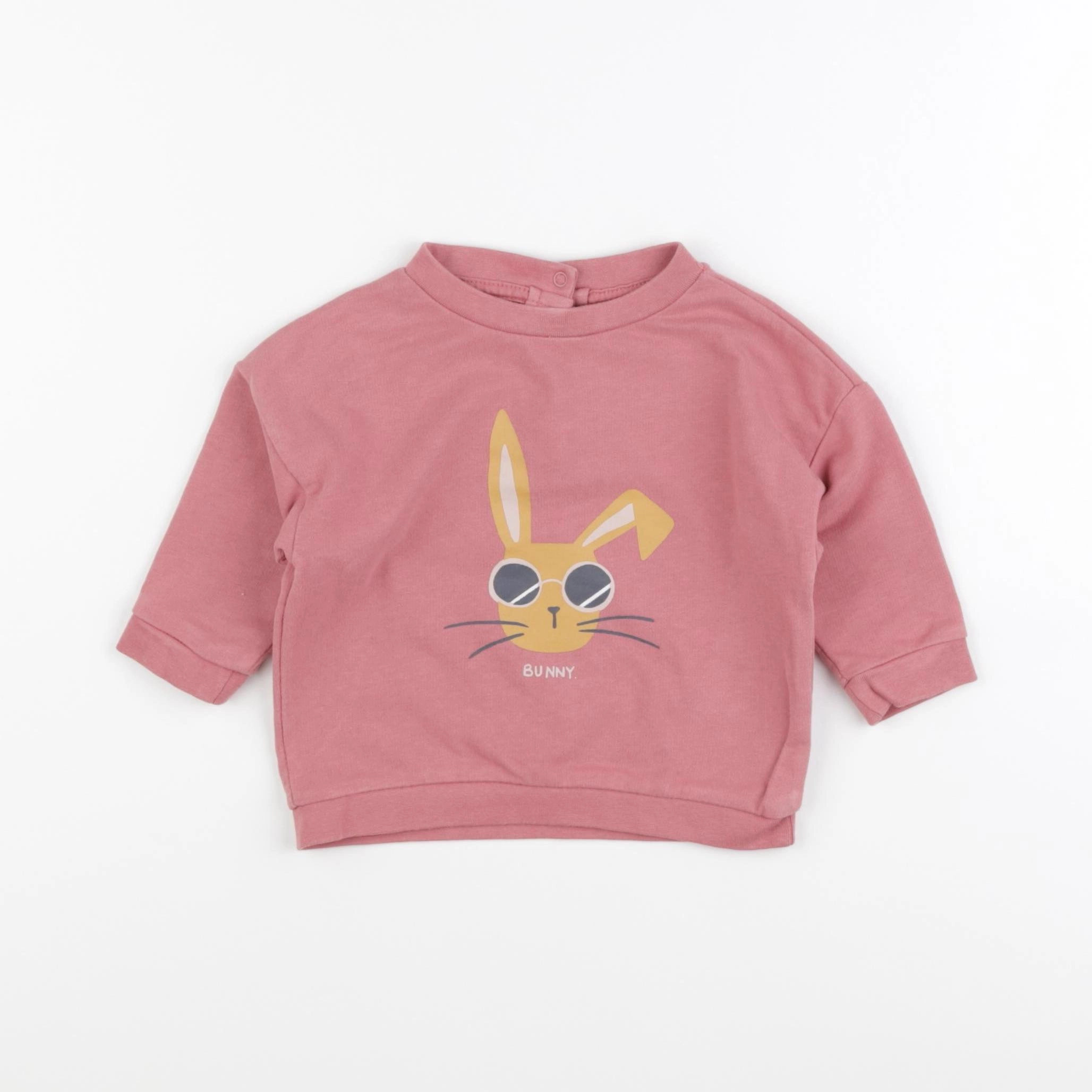Vertbaudet - sweat rose - 9 mois
