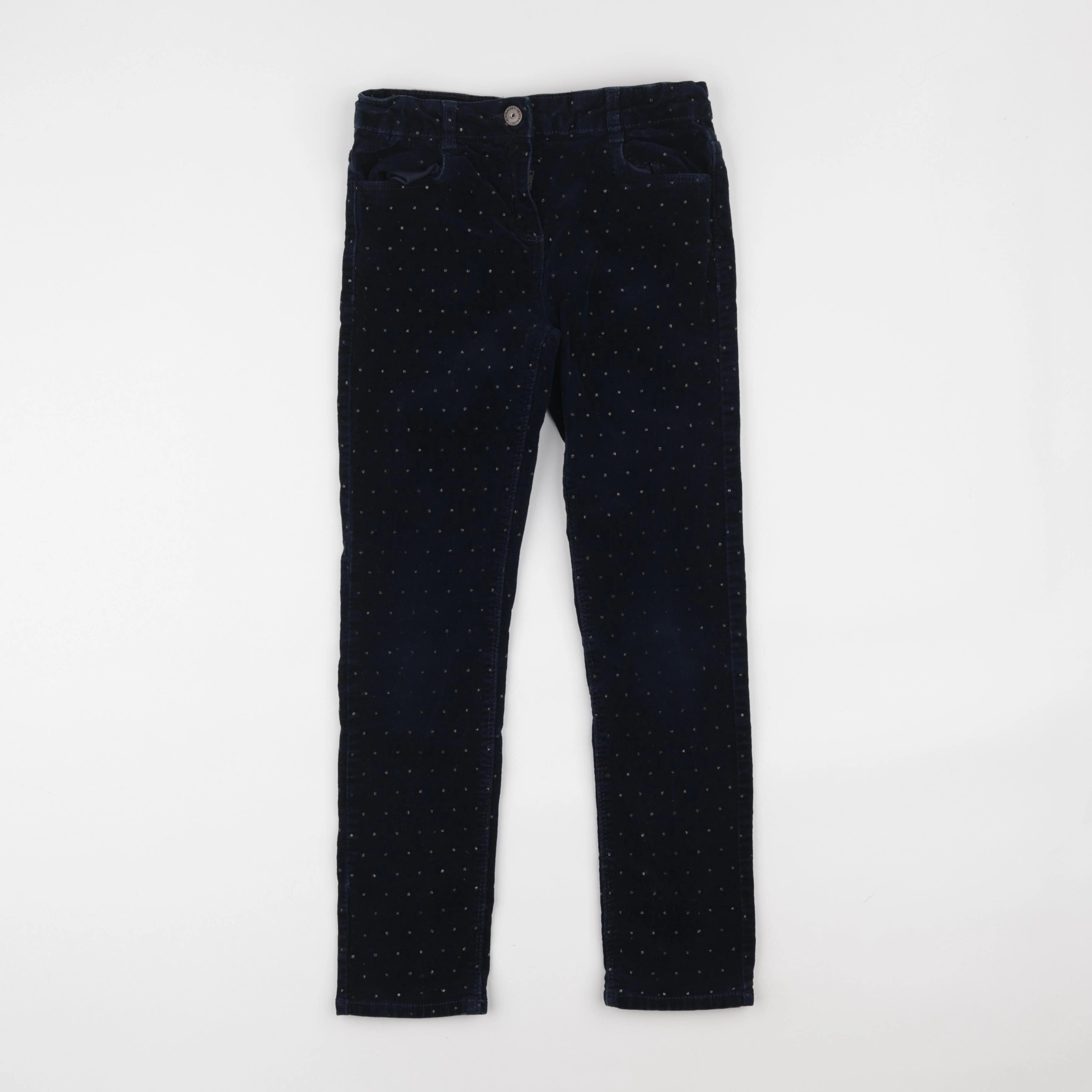 Vertbaudet - pantalon bleu, or - 10 ans